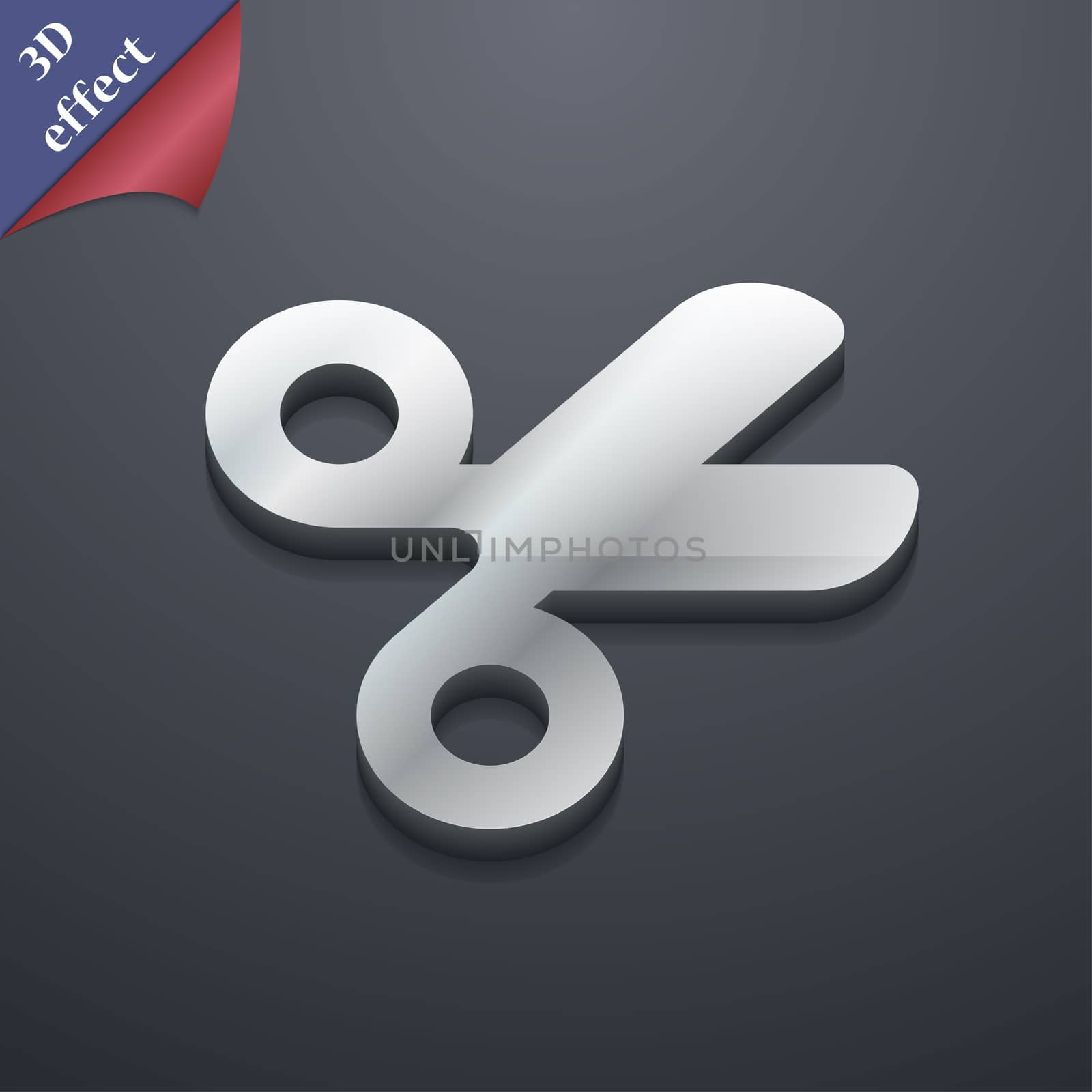 Scissors hairdresser, Tailor icon symbol. 3D style. Trendy, modern design with space for your text illustration. Rastrized copy