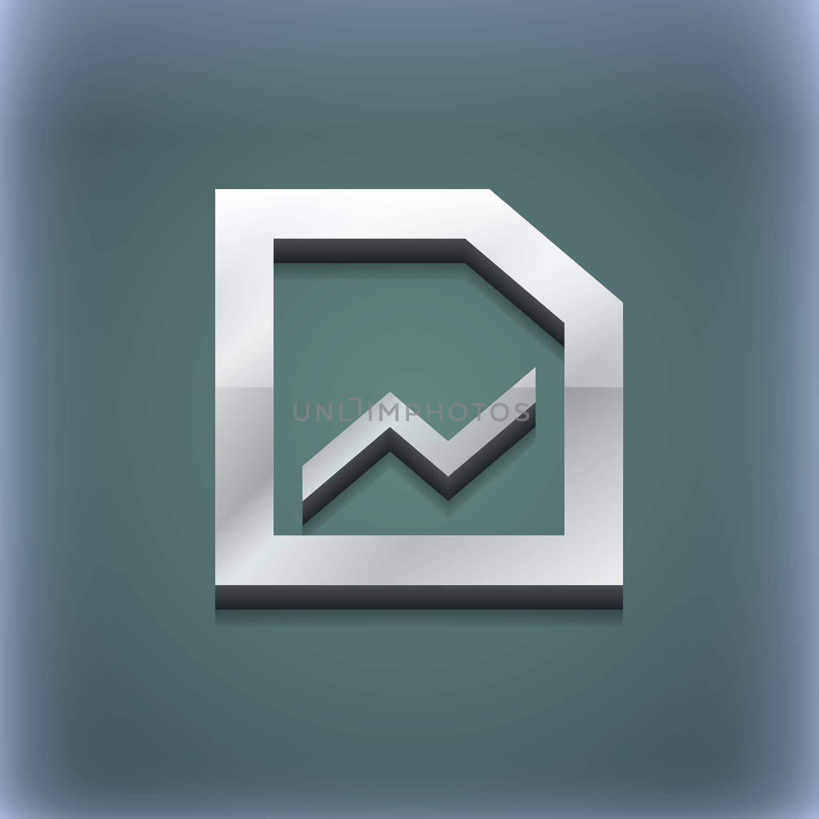 Growth and development concept. graph of Rate icon symbol. 3D style. Trendy, modern design with space for your text illustration. Raster version