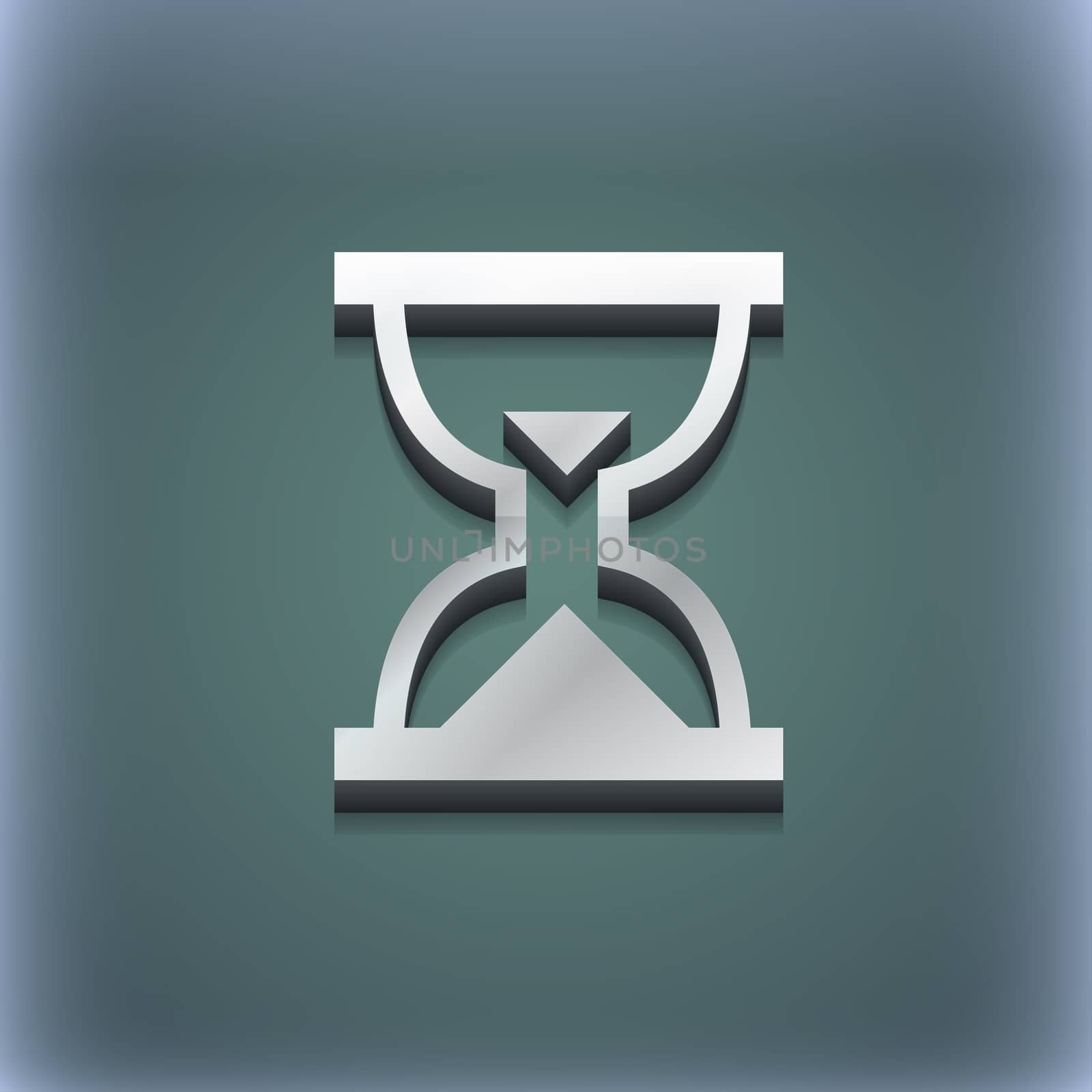 Hourglass, Sand timer icon symbol. 3D style. Trendy, modern design with space for your text . Raster by serhii_lohvyniuk