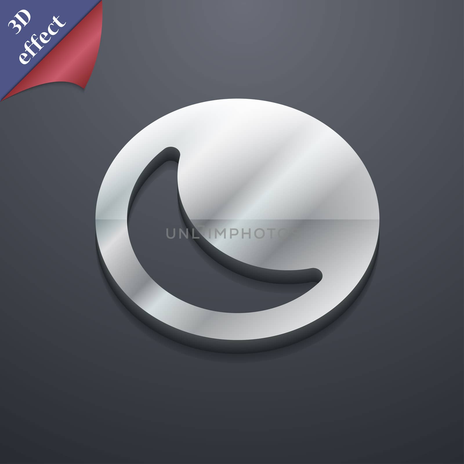 moon icon symbol. 3D style. Trendy, modern design with space for your text . Rastrized by serhii_lohvyniuk