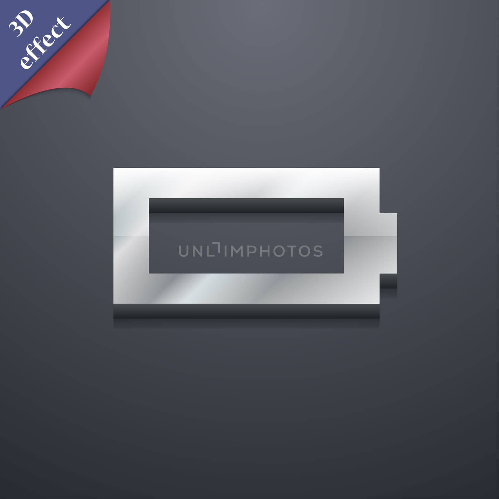 Battery empty icon symbol. 3D style. Trendy, modern design with space for your text . Rastrized by serhii_lohvyniuk