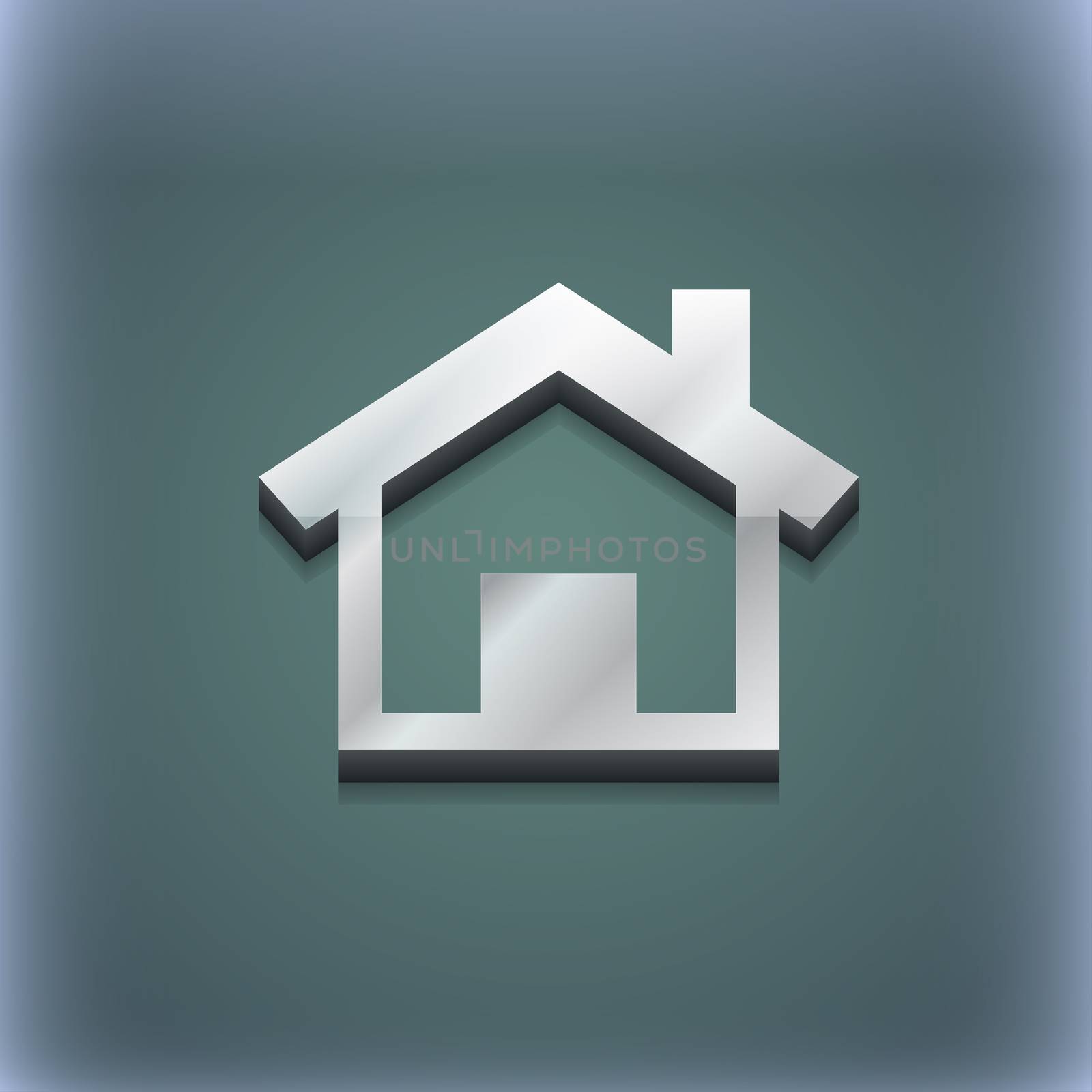 Home, Main page icon symbol. 3D style. Trendy, modern design with space for your text illustration. Raster version