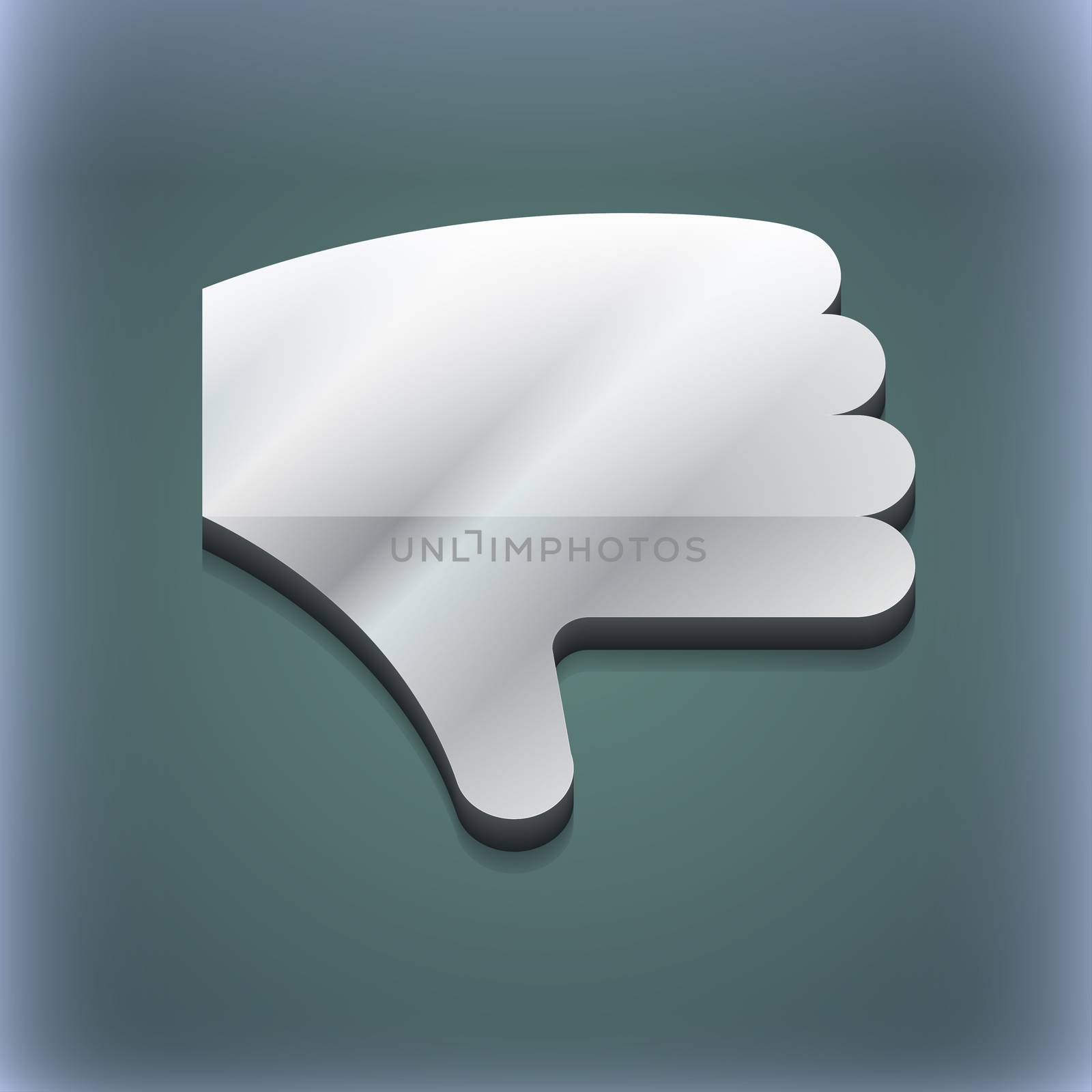 Dislike, Thumb down, Hand finger down icon symbol. 3D style. Trendy, modern design with space for your text illustration. Raster version