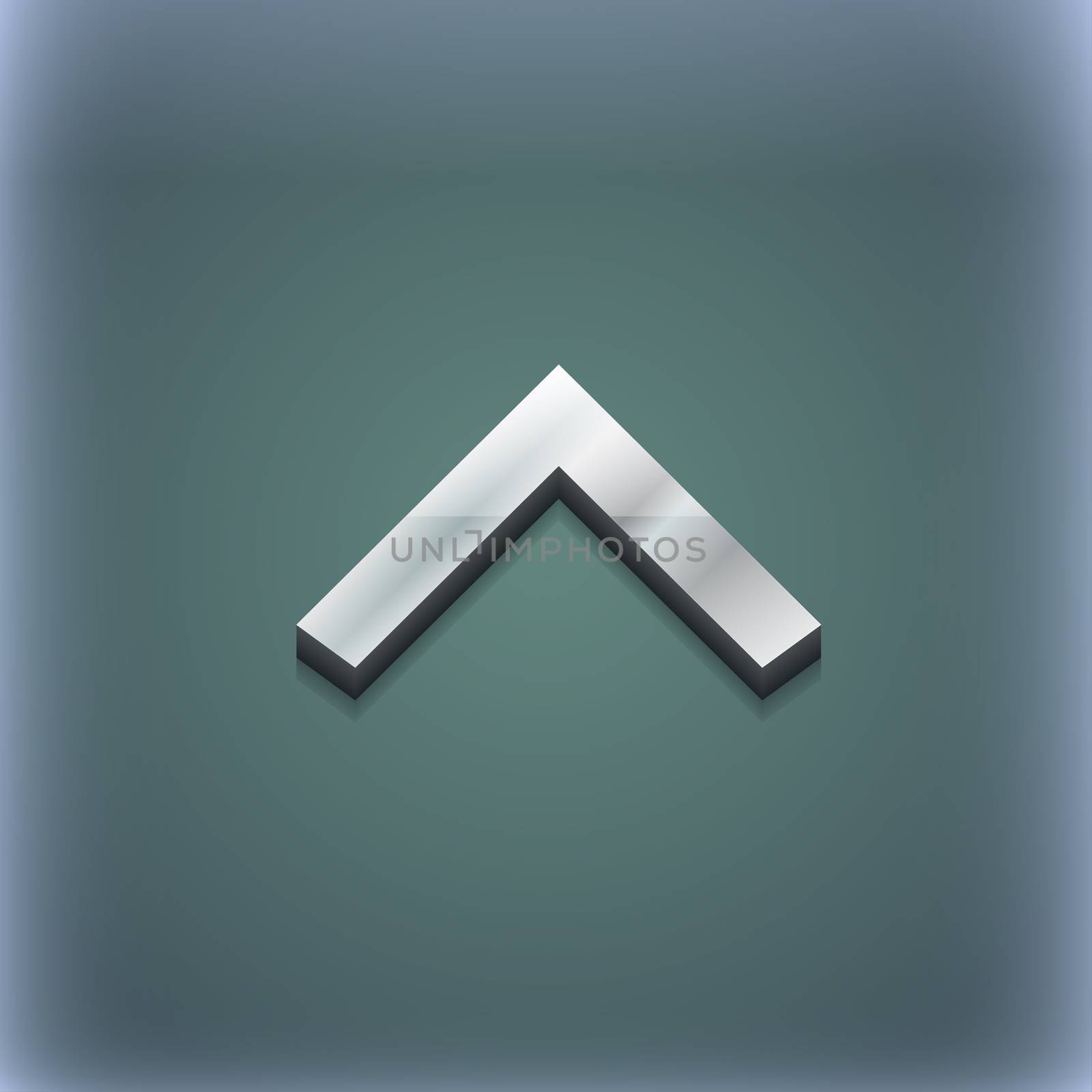 Direction arrow up icon symbol. 3D style. Trendy, modern design with space for your text . Raster by serhii_lohvyniuk