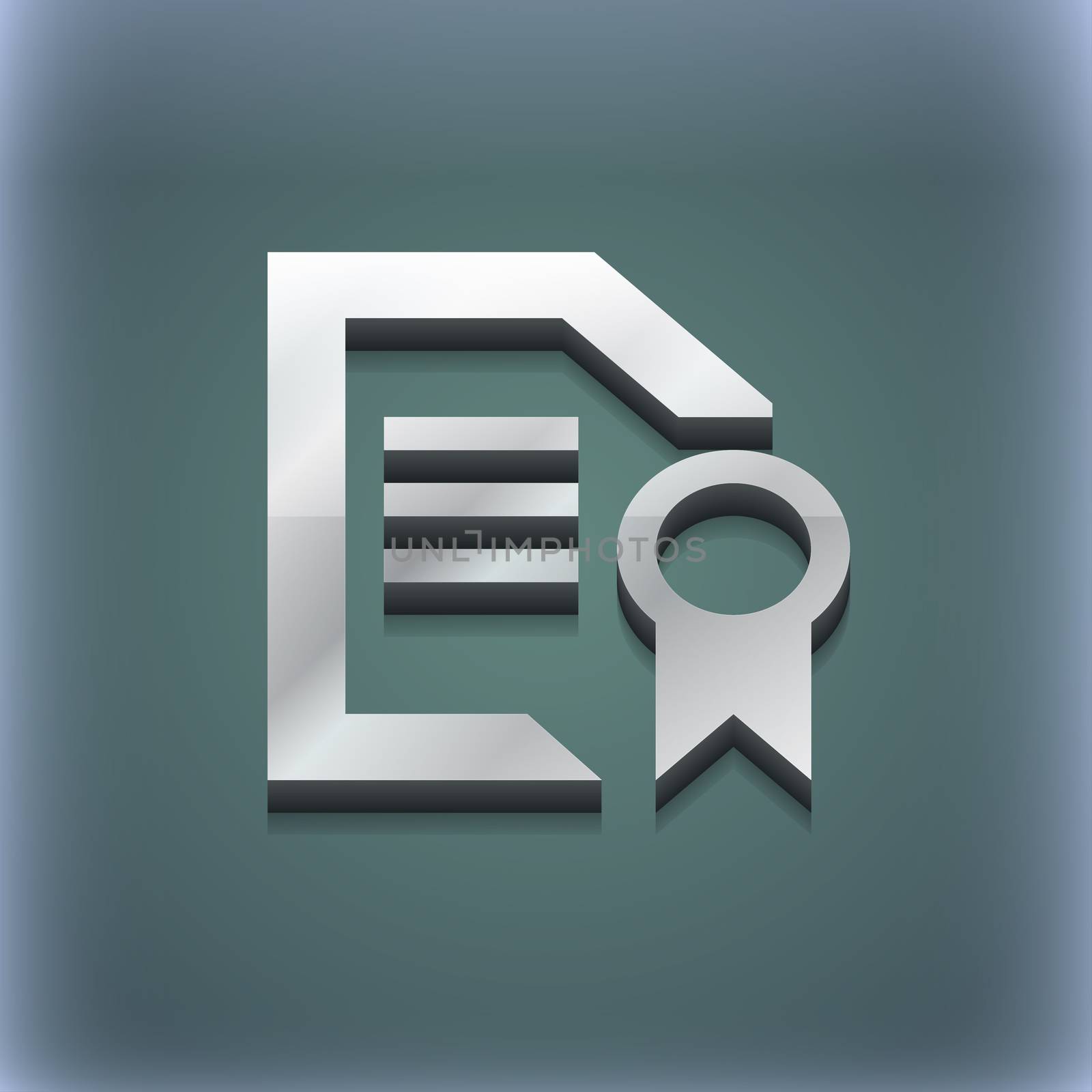 Award File document icon symbol. 3D style. Trendy, modern design with space for your text illustration. Raster version