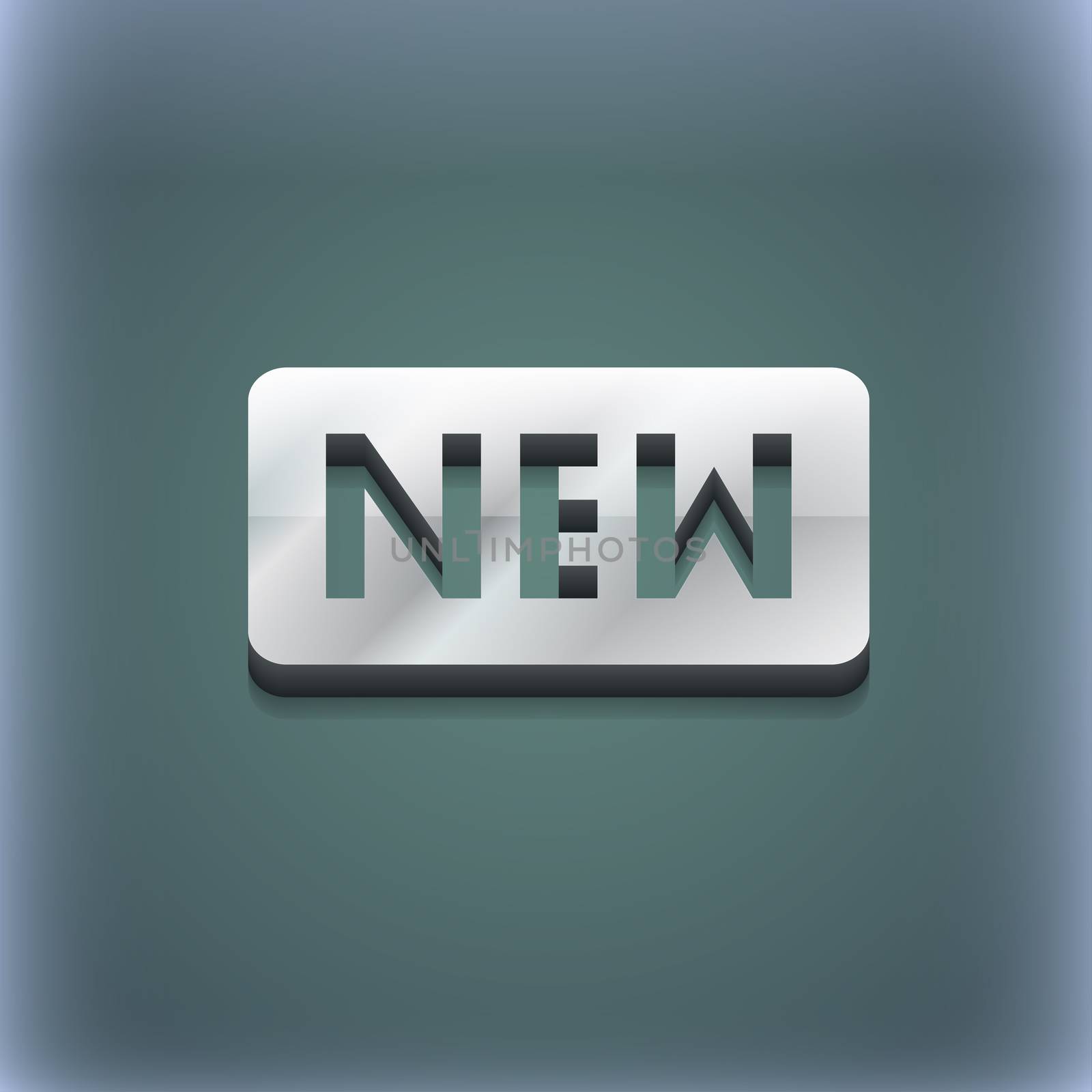 New icon symbol. 3D style. Trendy, modern design with space for your text illustration. Raster version