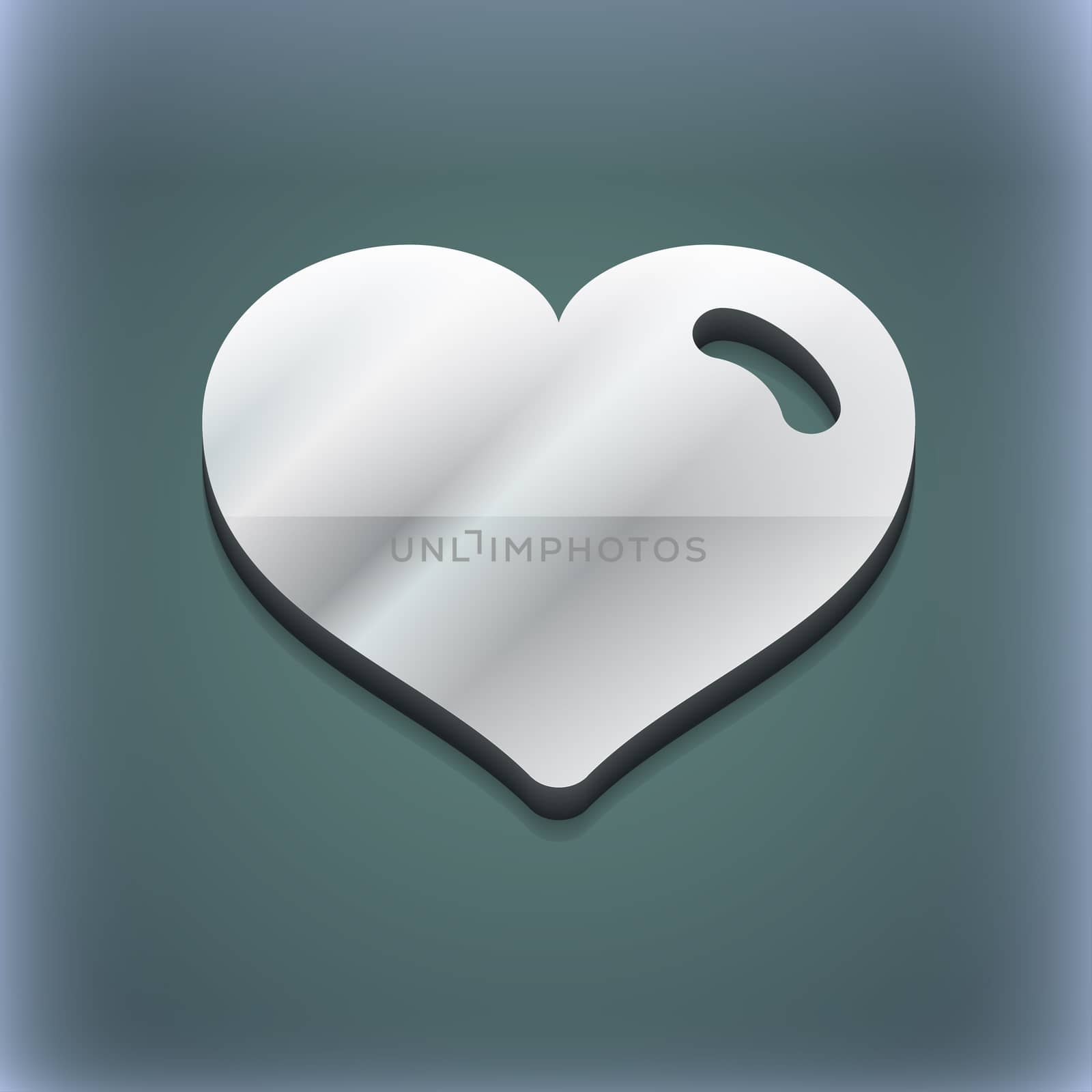 Heart, Love icon symbol. 3D style. Trendy, modern design with space for your text . Raster by serhii_lohvyniuk
