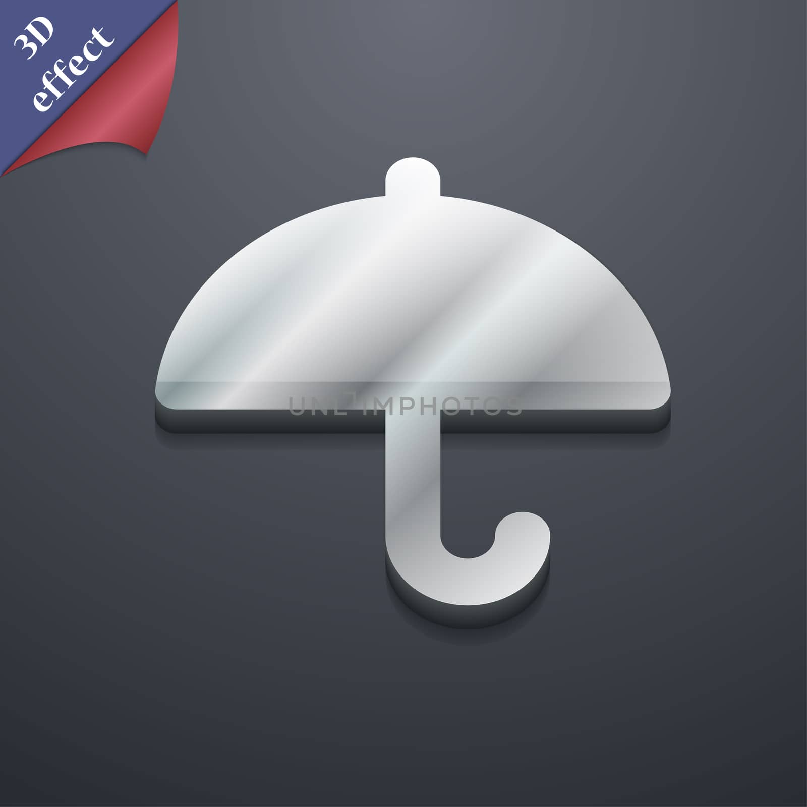 Umbrella icon symbol. 3D style. Trendy, modern design with space for your text . Rastrized by serhii_lohvyniuk