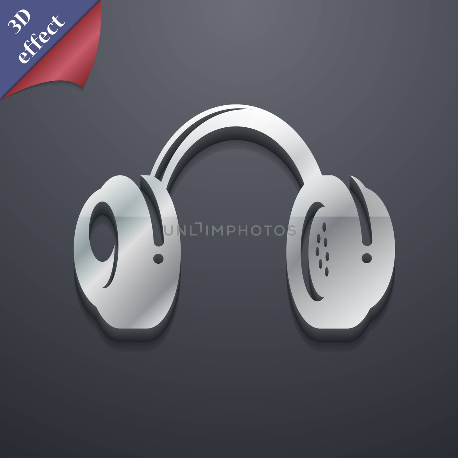 headsets icon symbol. 3D style. Trendy, modern design with space for your text . Rastrized by serhii_lohvyniuk