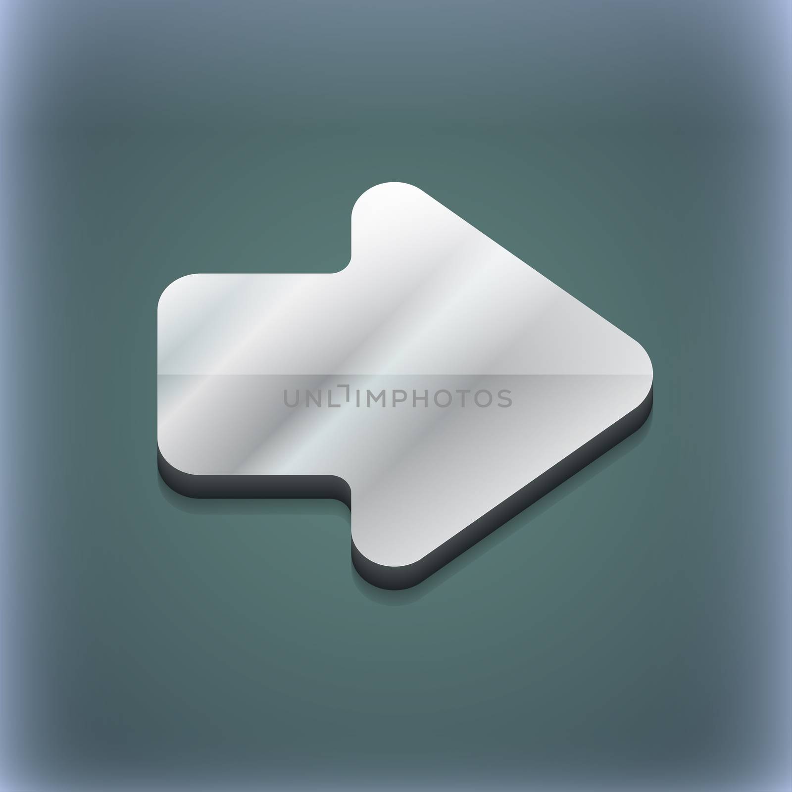 Arrow right, Next icon symbol. 3D style. Trendy, modern design with space for your text illustration. Raster version