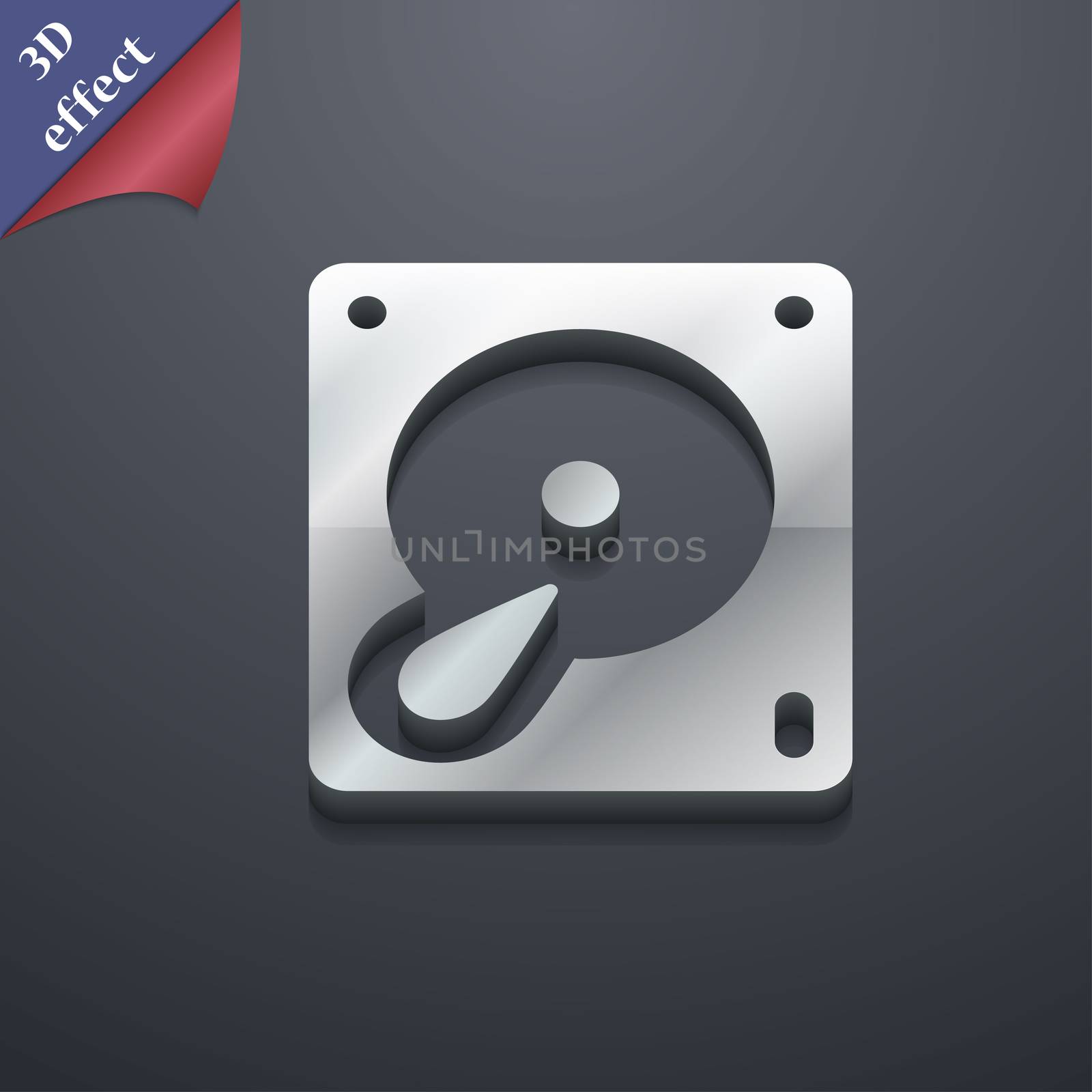 Hard disk and database icon symbol. 3D style. Trendy, modern design with space for your text . Rastrized by serhii_lohvyniuk