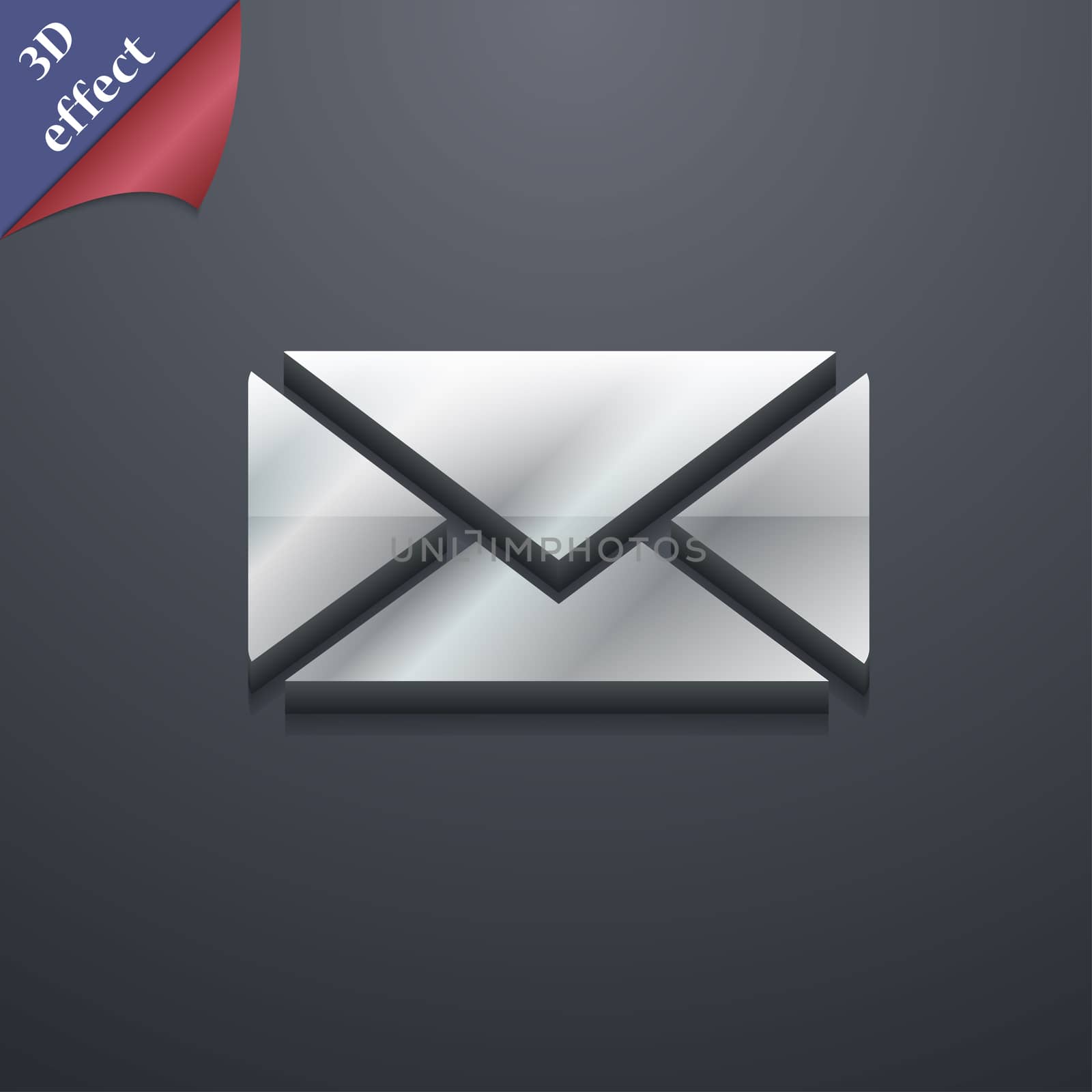 Mail, Envelope, Message icon symbol. 3D style. Trendy, modern design with space for your text illustration. Rastrized copy