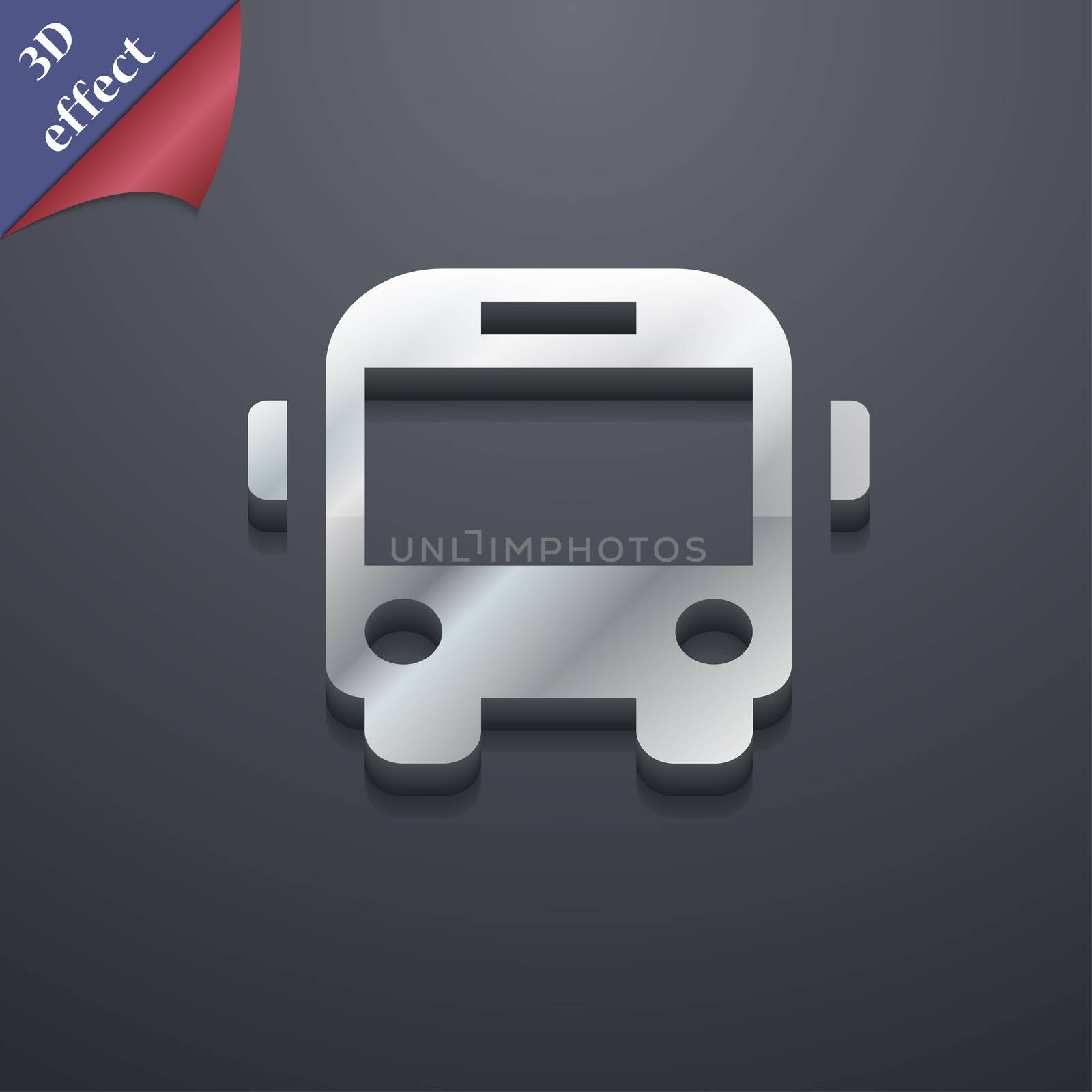 Bus icon symbol. 3D style. Trendy, modern design with space for your text . Rastrized by serhii_lohvyniuk