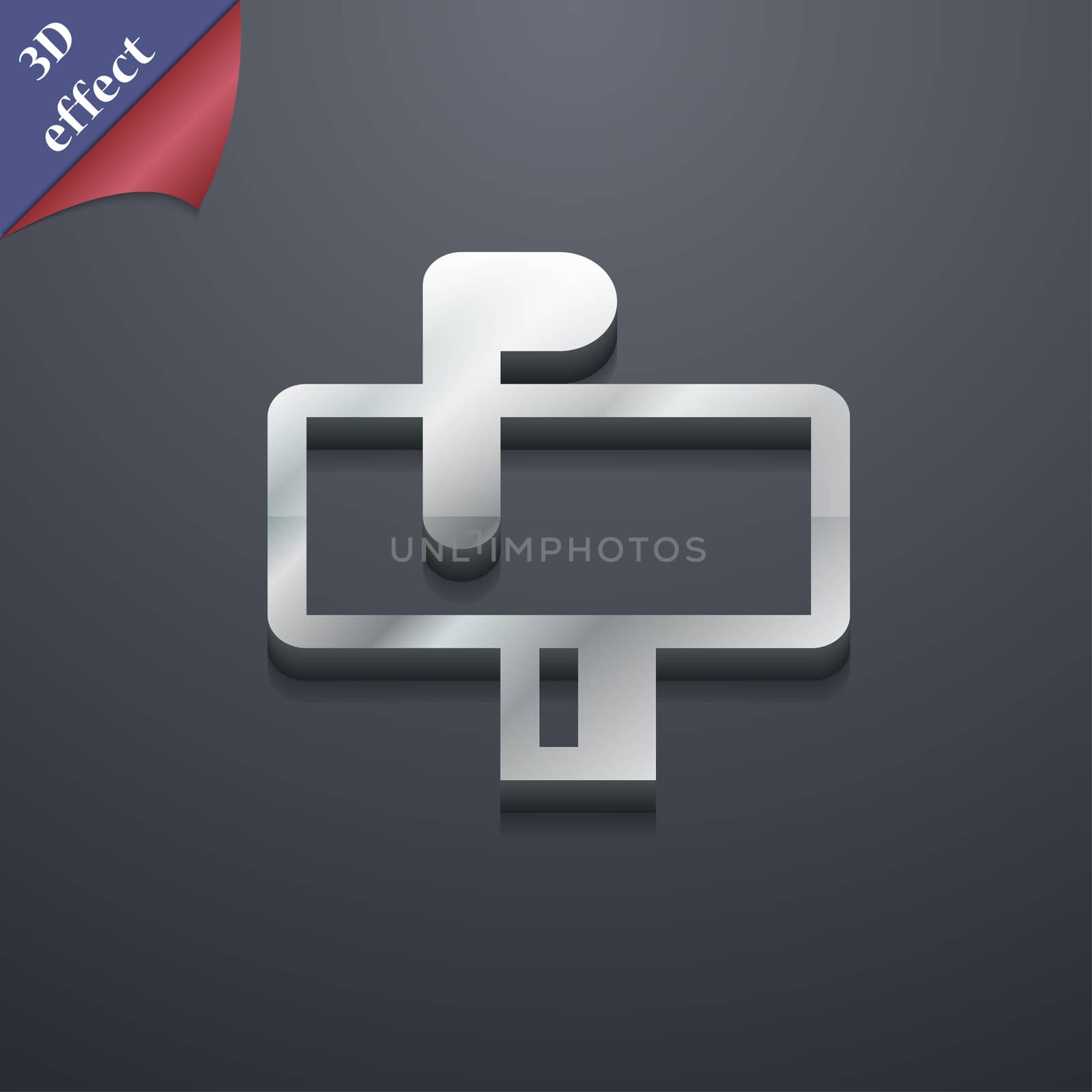 Mailbox icon symbol. 3D style. Trendy, modern design with space for your text illustration. Rastrized copy