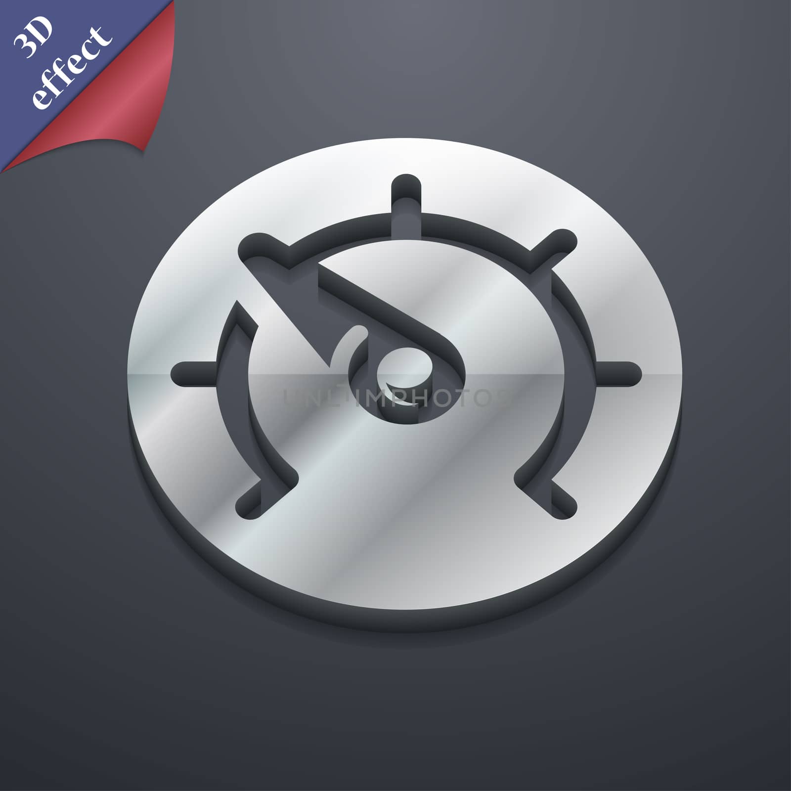 speed, speedometer icon symbol. 3D style. Trendy, modern design with space for your text illustration. Rastrized copy