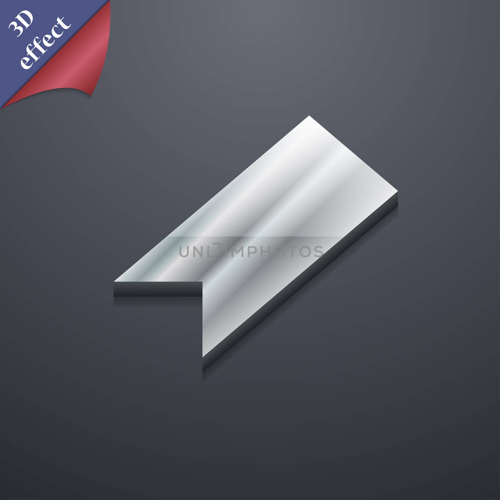 bookmark icon symbol. 3D style. Trendy, modern design with space for your text . Rastrized by serhii_lohvyniuk