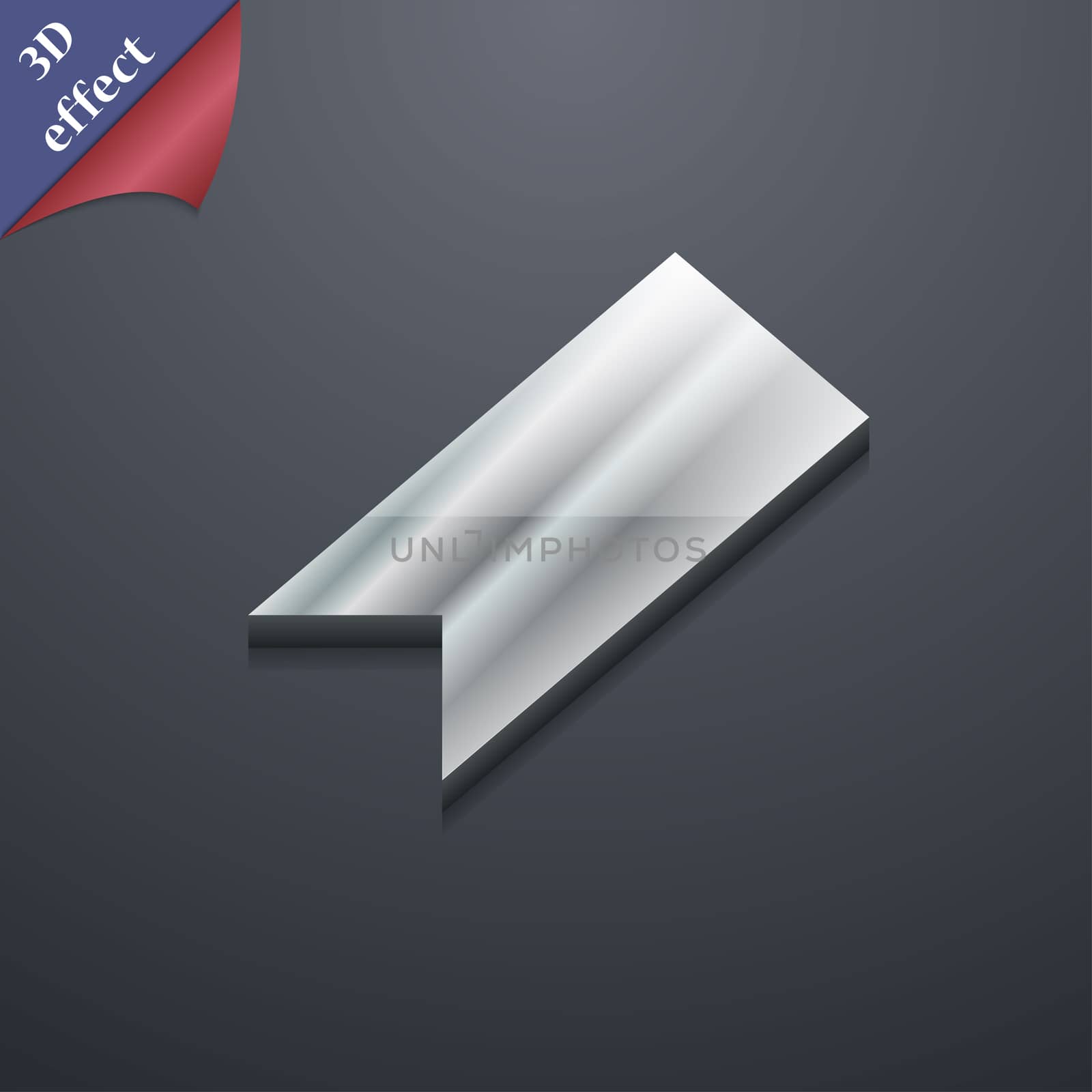 bookmark icon symbol. 3D style. Trendy, modern design with space for your text illustration. Rastrized copy