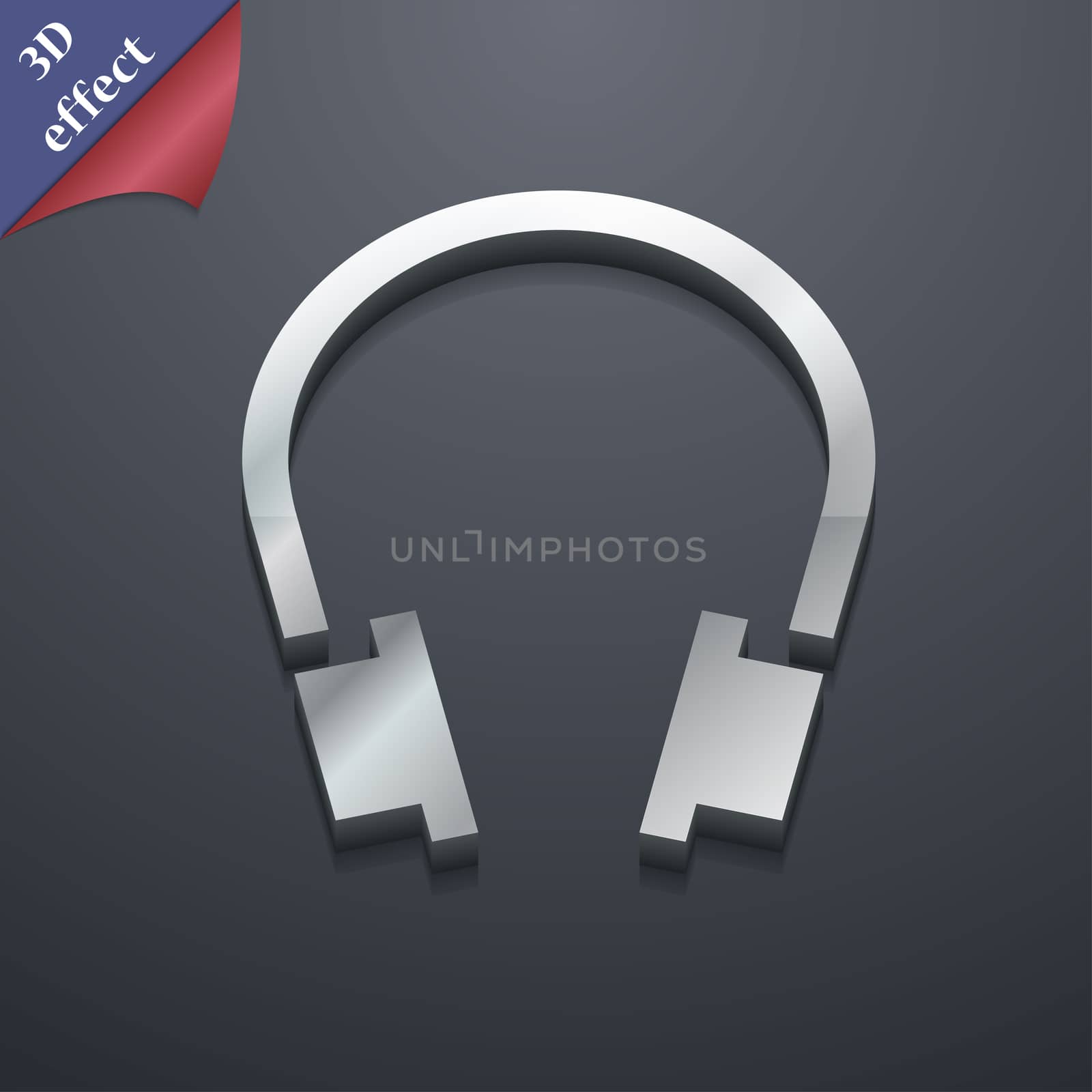 headsets icon symbol. 3D style. Trendy, modern design with space for your text illustration. Rastrized copy