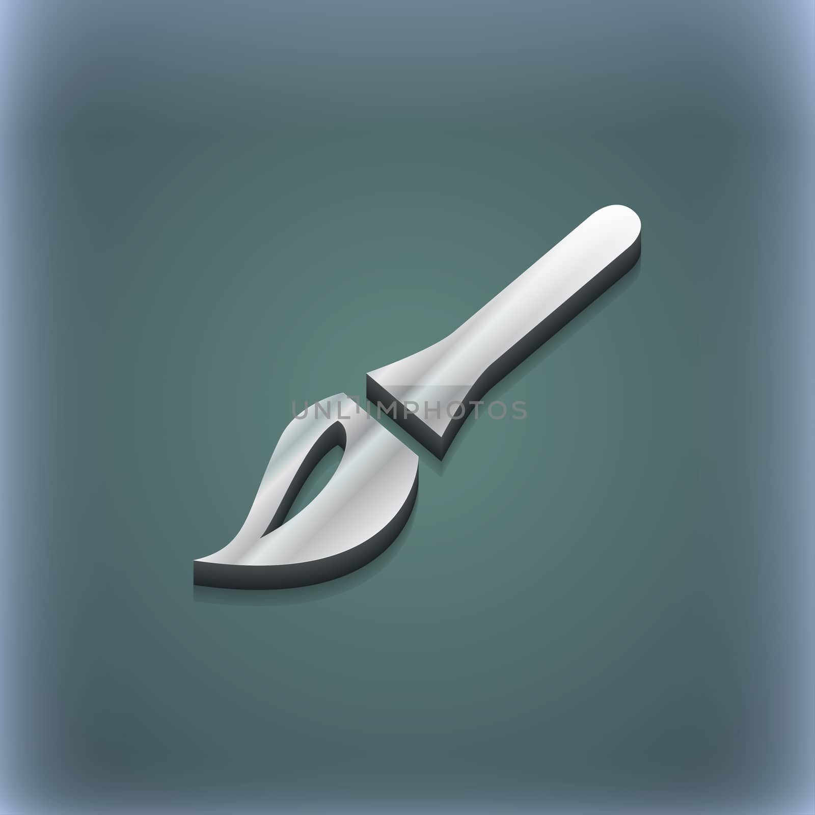 Paint brush, Artist icon symbol. 3D style. Trendy, modern design with space for your text illustration. Raster version