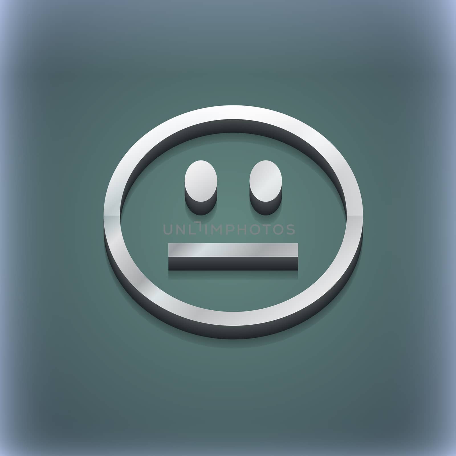 Sad face, Sadness depression icon symbol. 3D style. Trendy, modern design with space for your text illustration. Raster version
