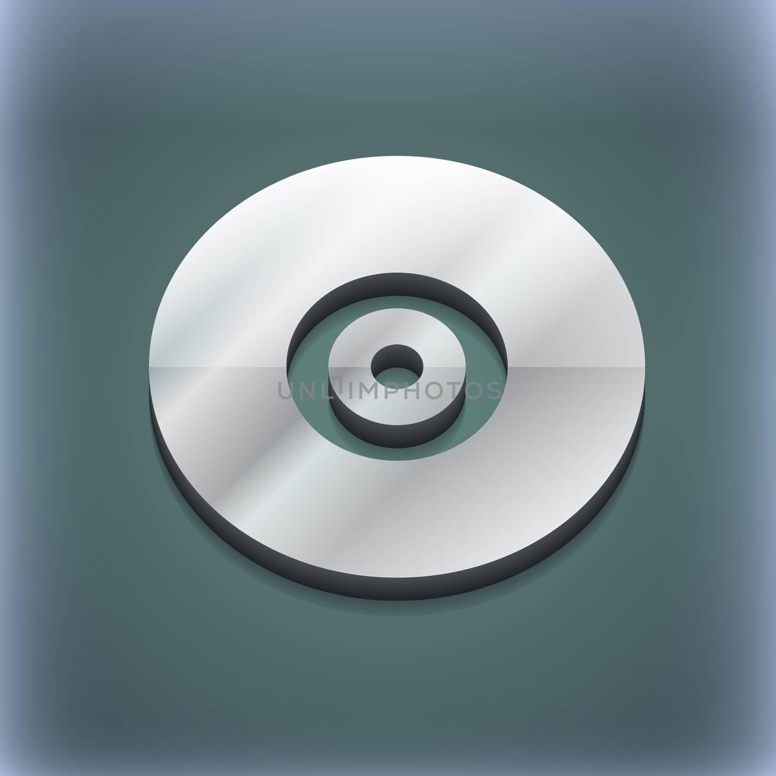 CD or DVD icon symbol. 3D style. Trendy, modern design with space for your text . Raster by serhii_lohvyniuk