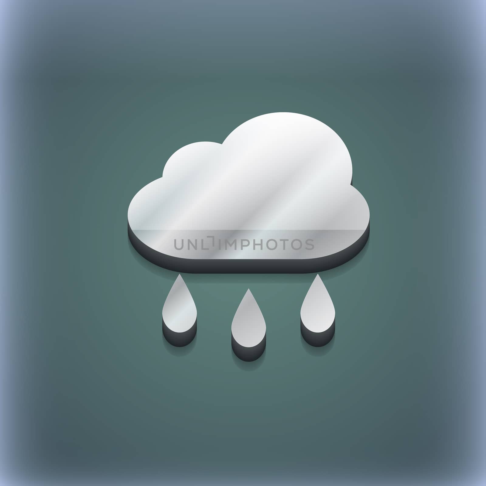 Weather Rain icon symbol. 3D style. Trendy, modern design with space for your text illustration. Raster version