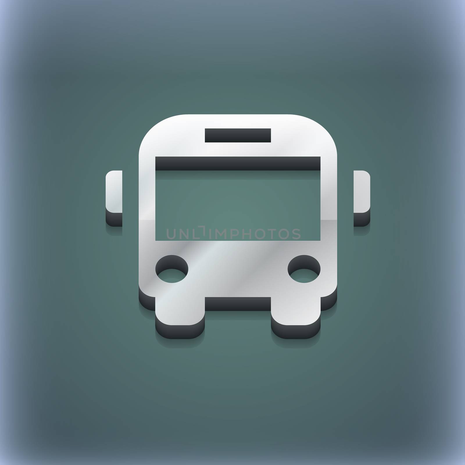 Bus icon symbol. 3D style. Trendy, modern design with space for your text . Raster by serhii_lohvyniuk