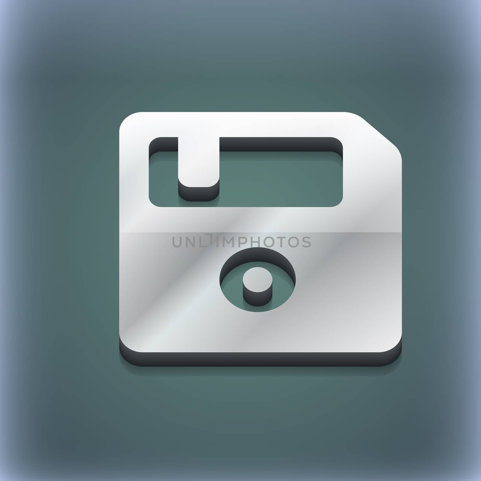 floppy icon symbol. 3D style. Trendy, modern design with space for your text illustration. Raster version