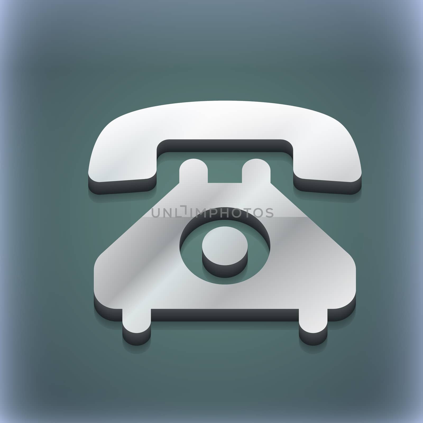 retro telephone handset icon symbol. 3D style. Trendy, modern design with space for your text . Raster by serhii_lohvyniuk
