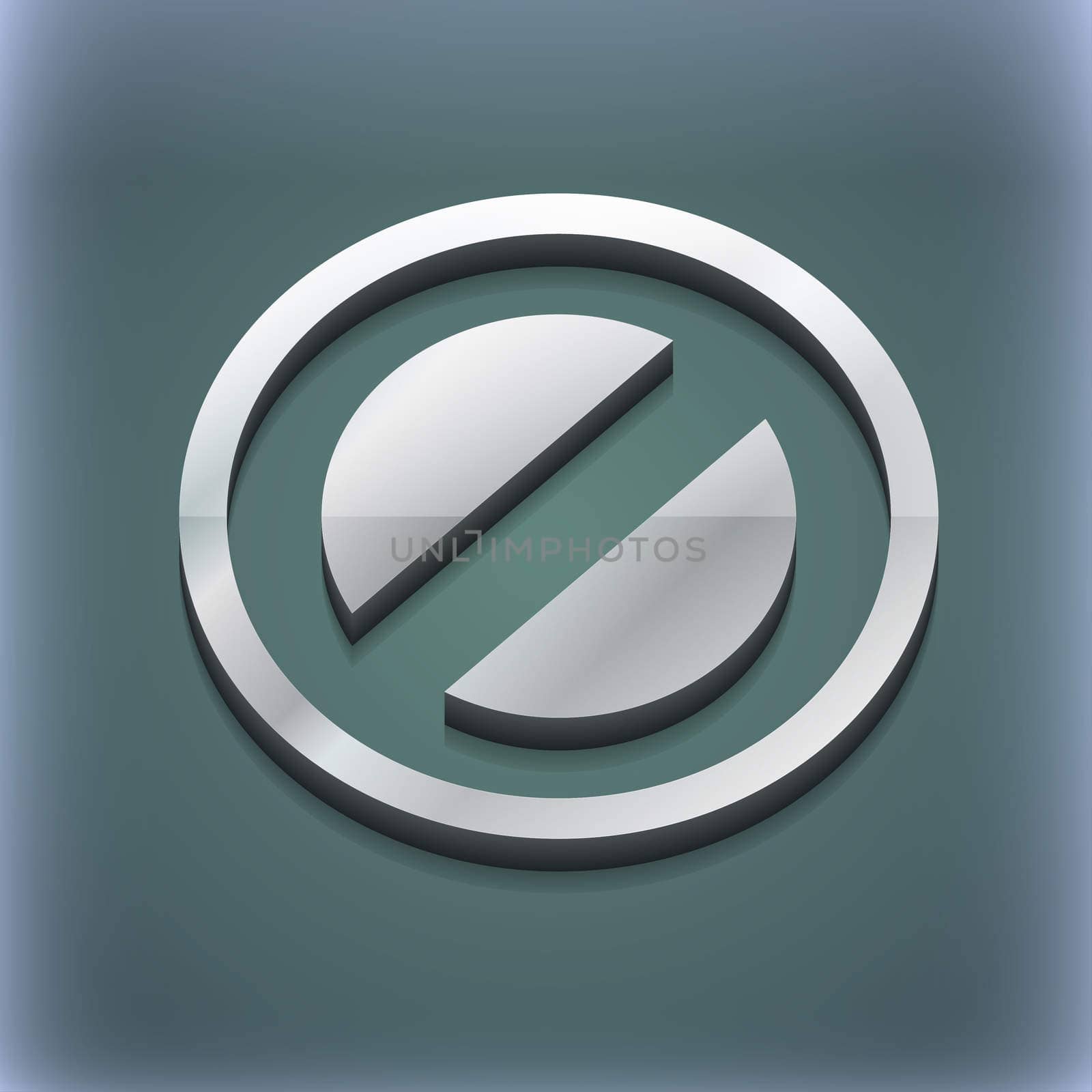 Cancel icon symbol. 3D style. Trendy, modern design with space for your text illustration. Raster version