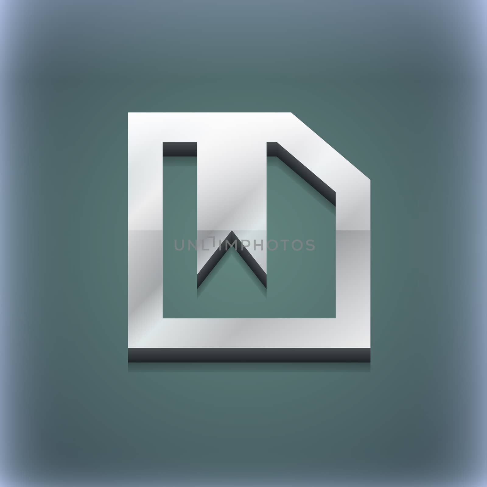 bookmark icon symbol. 3D style. Trendy, modern design with space for your text illustration. Raster version