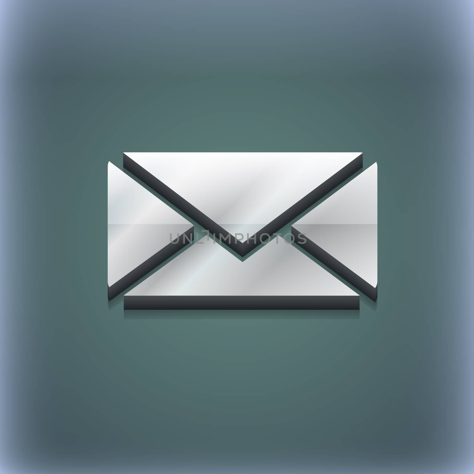 Mail, Envelope, Message icon symbol. 3D style. Trendy, modern design with space for your text illustration. Raster version