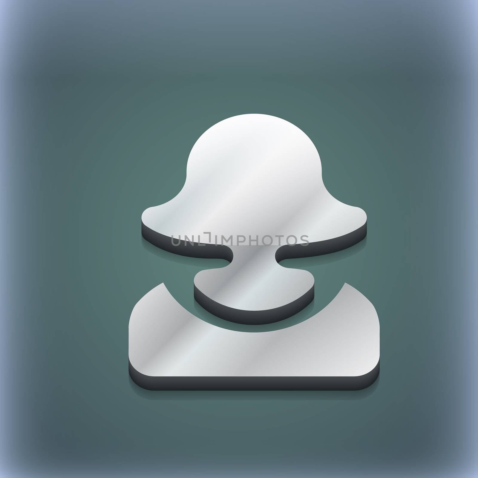 female silhouette icon symbol. 3D style. Trendy, modern design with space for your text . Raster by serhii_lohvyniuk
