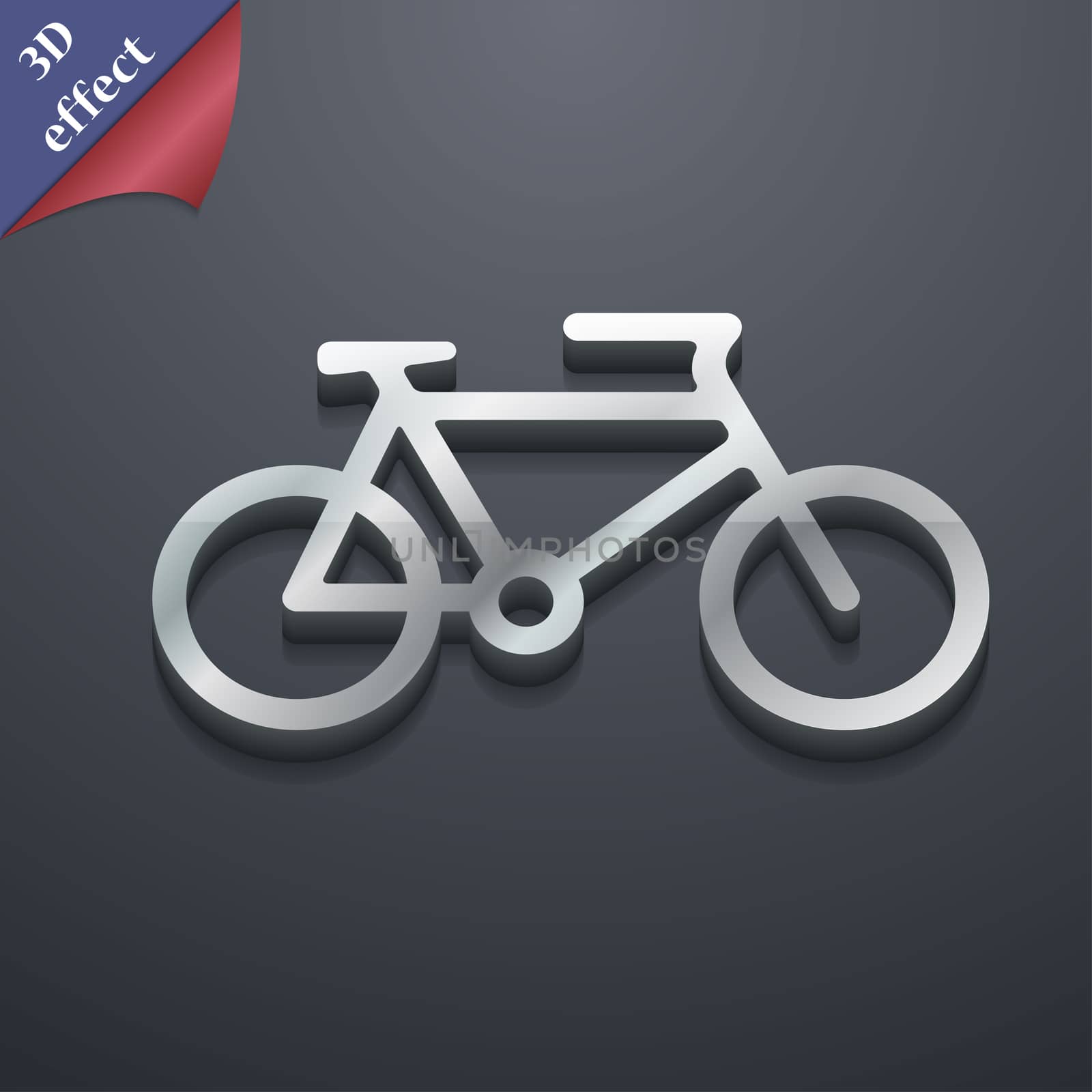 bike icon symbol. 3D style. Trendy, modern design with space for your text . Rastrized by serhii_lohvyniuk