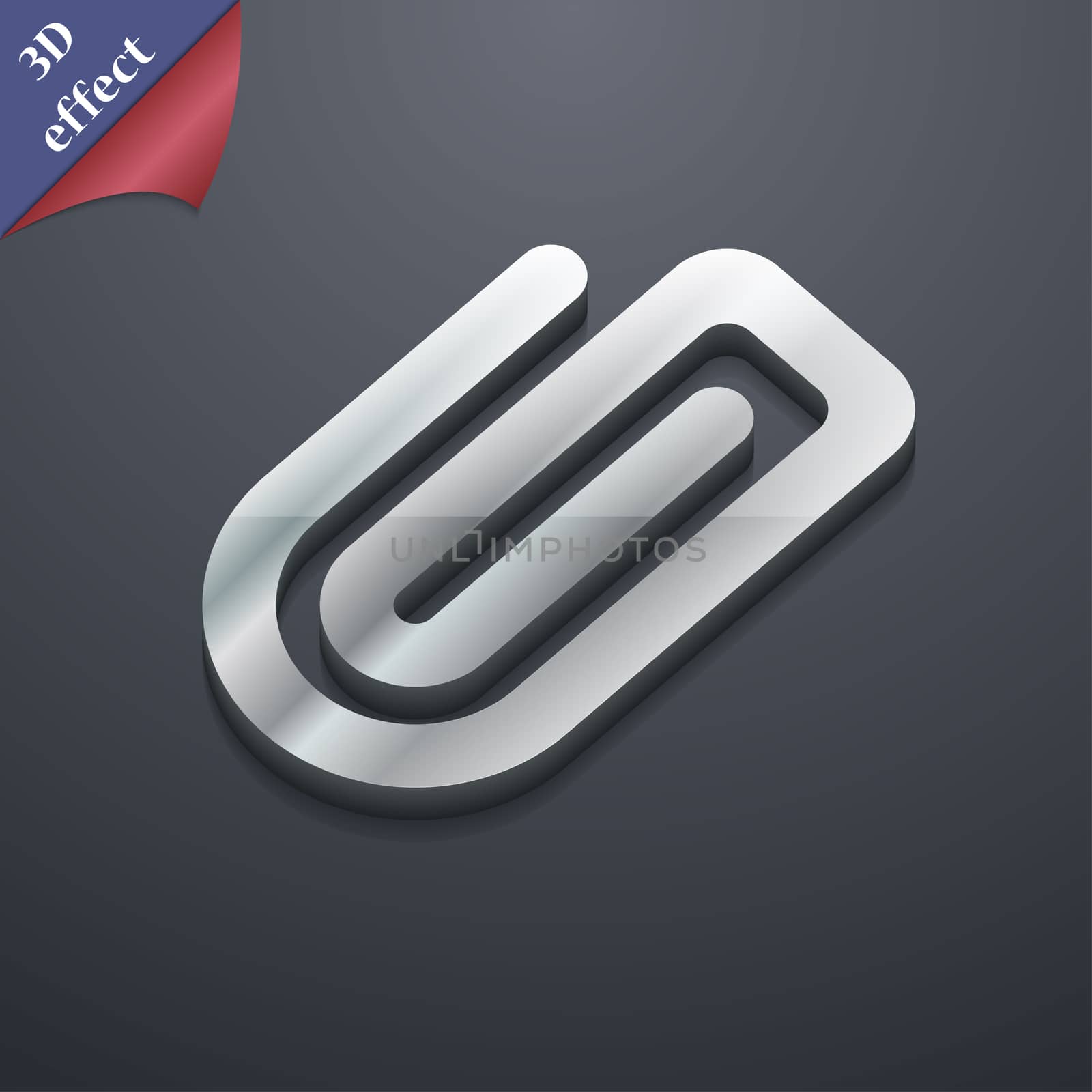 Paper Clip icon symbol. 3D style. Trendy, modern design with space for your text . Rastrized by serhii_lohvyniuk