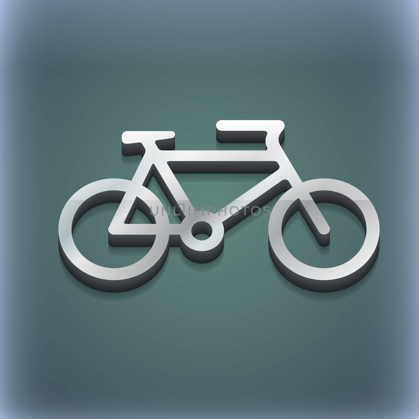 bike icon symbol. 3D style. Trendy, modern design with space for your text . Raster by serhii_lohvyniuk