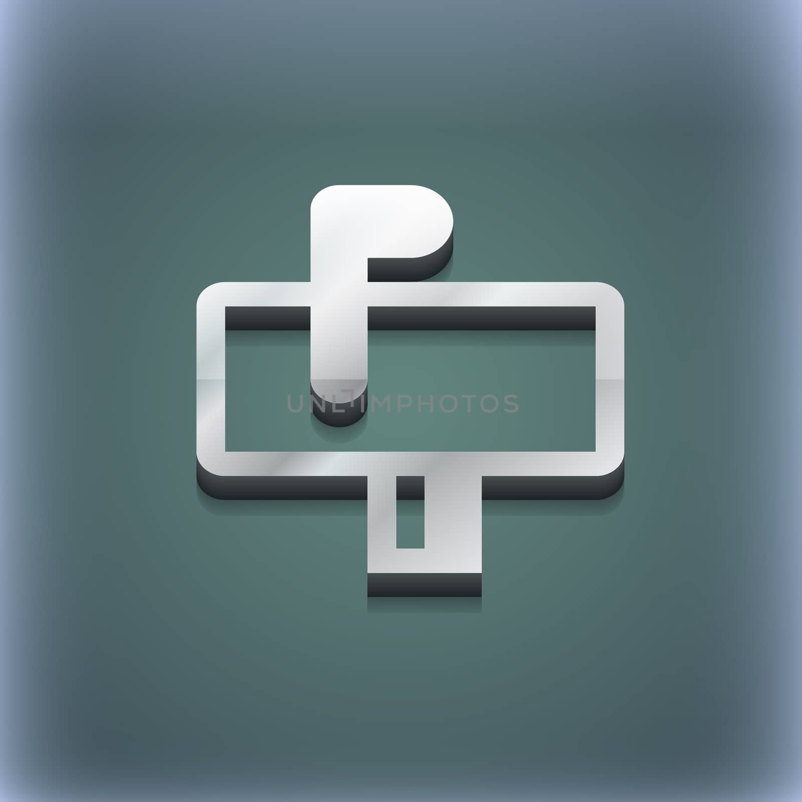 Mailbox icon symbol. 3D style. Trendy, modern design with space for your text illustration. Raster version