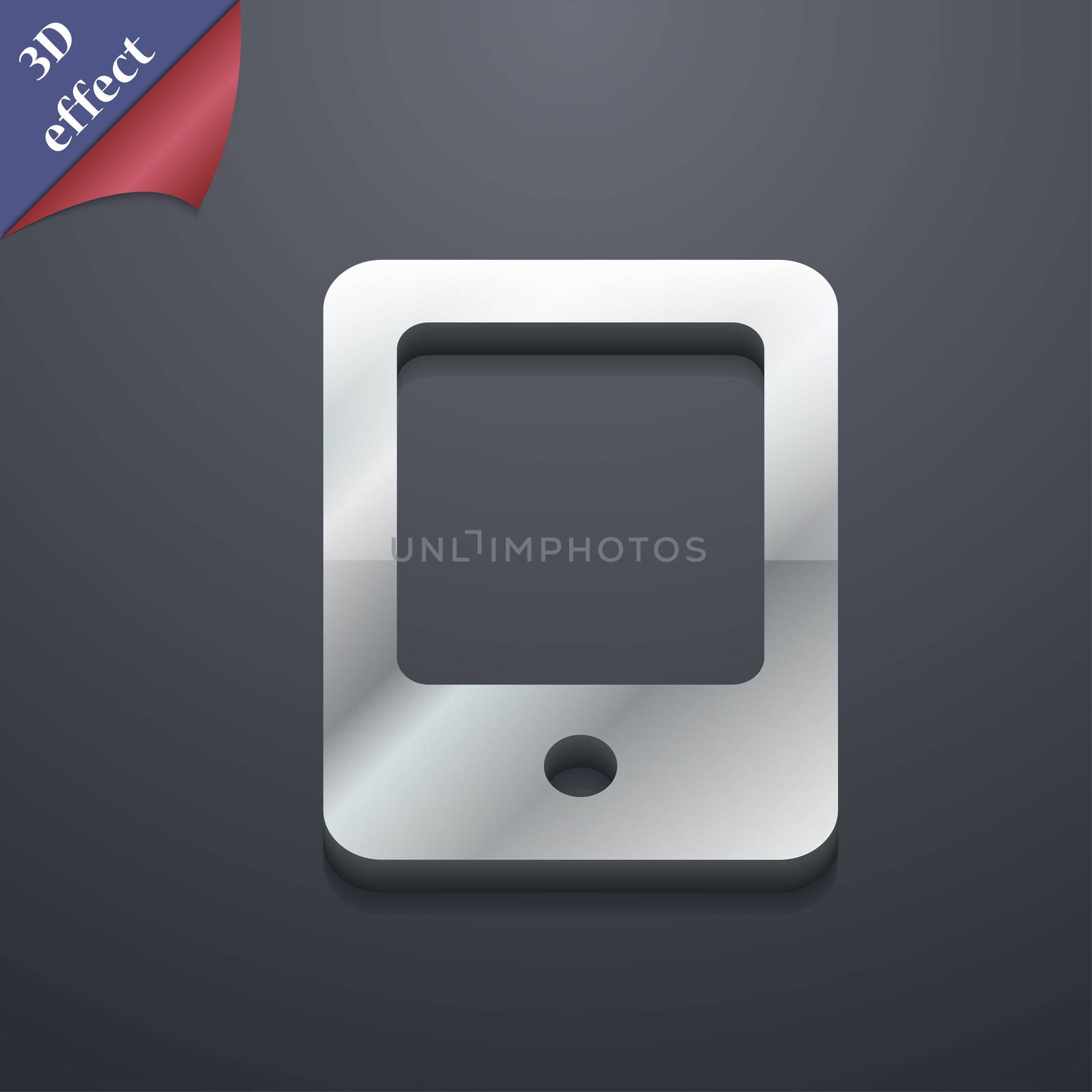 Tablet icon symbol. 3D style. Trendy, modern design with space for your text illustration. Rastrized copy