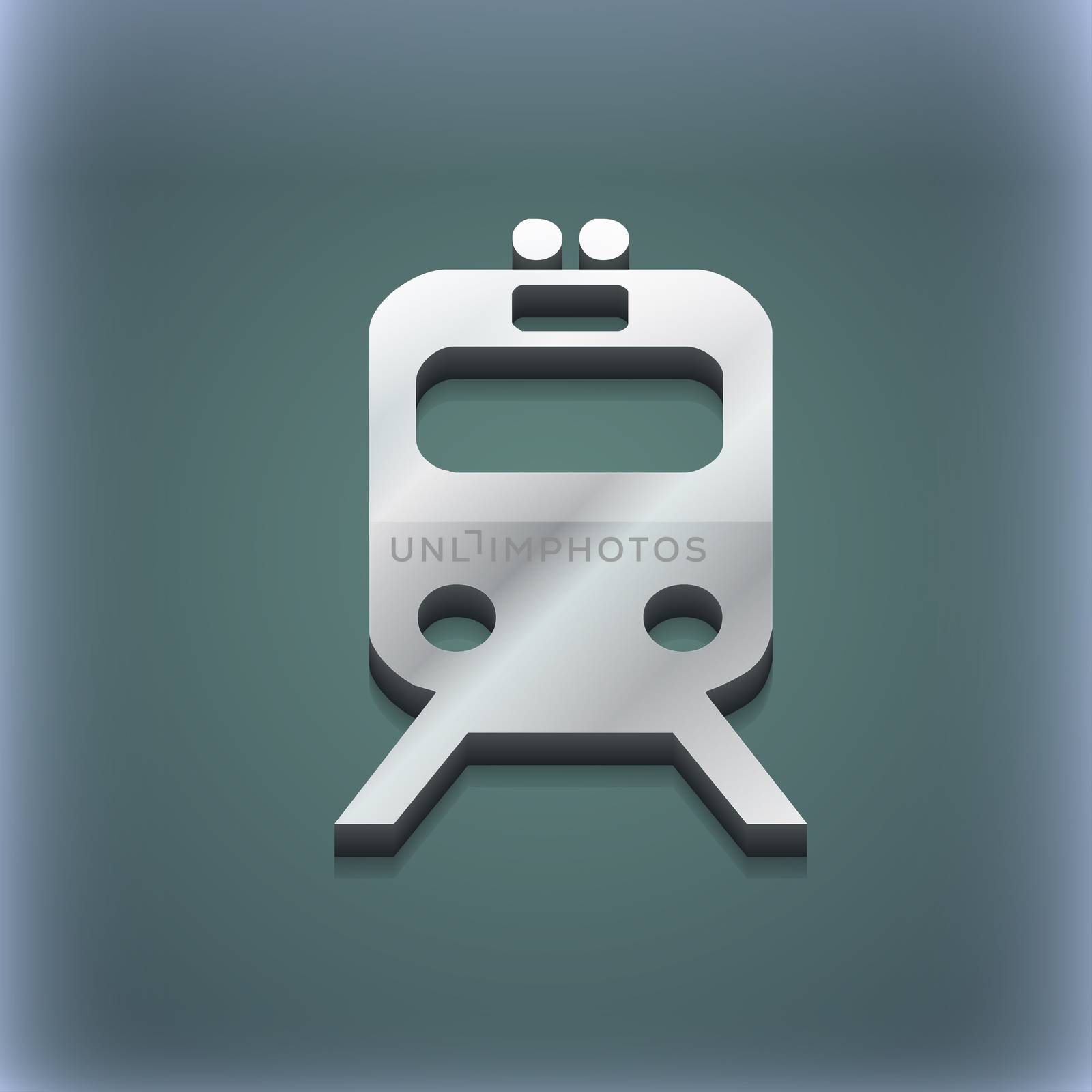 train icon symbol. 3D style. Trendy, modern design with space for your text . Raster by serhii_lohvyniuk