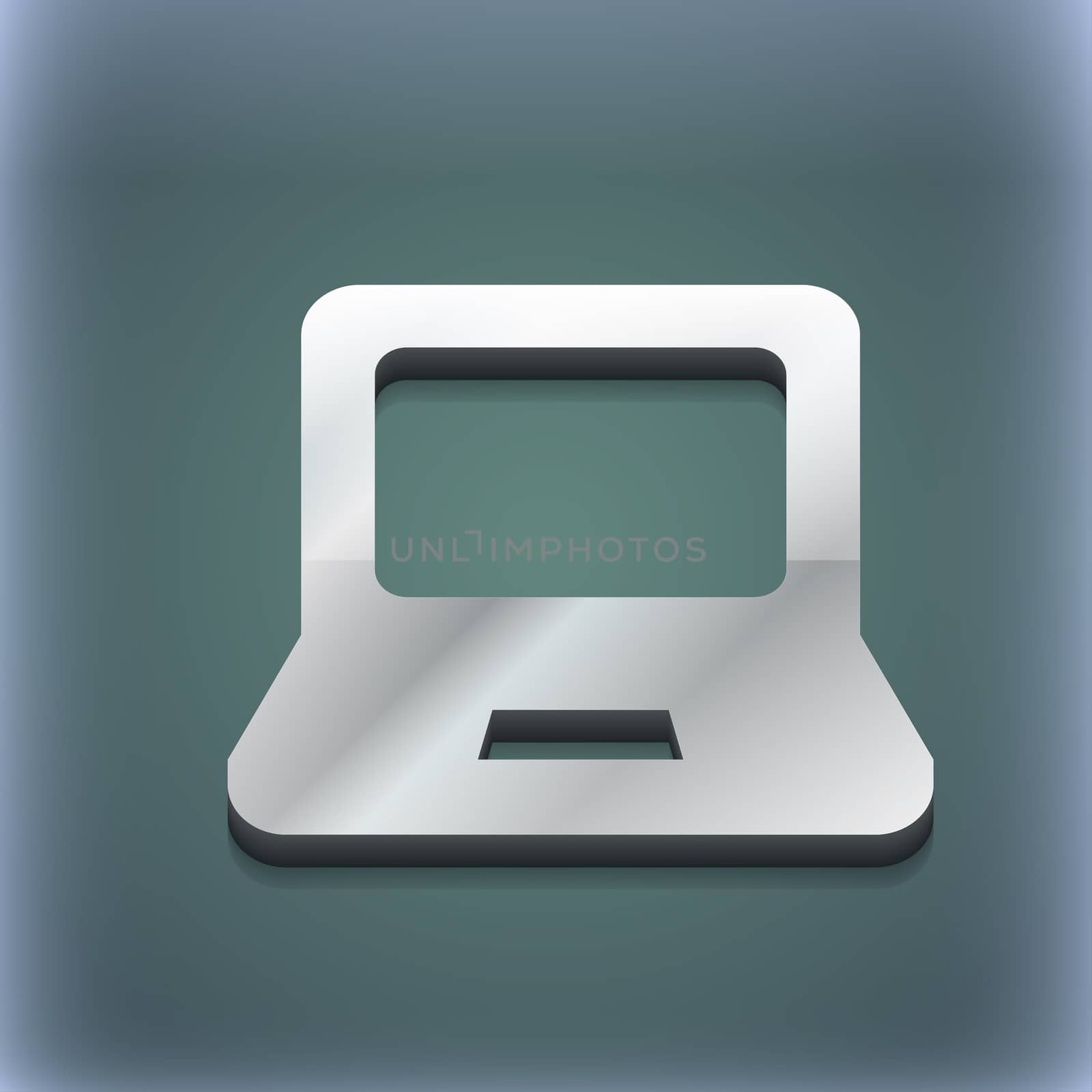Laptop icon symbol. 3D style. Trendy, modern design with space for your text . Raster by serhii_lohvyniuk