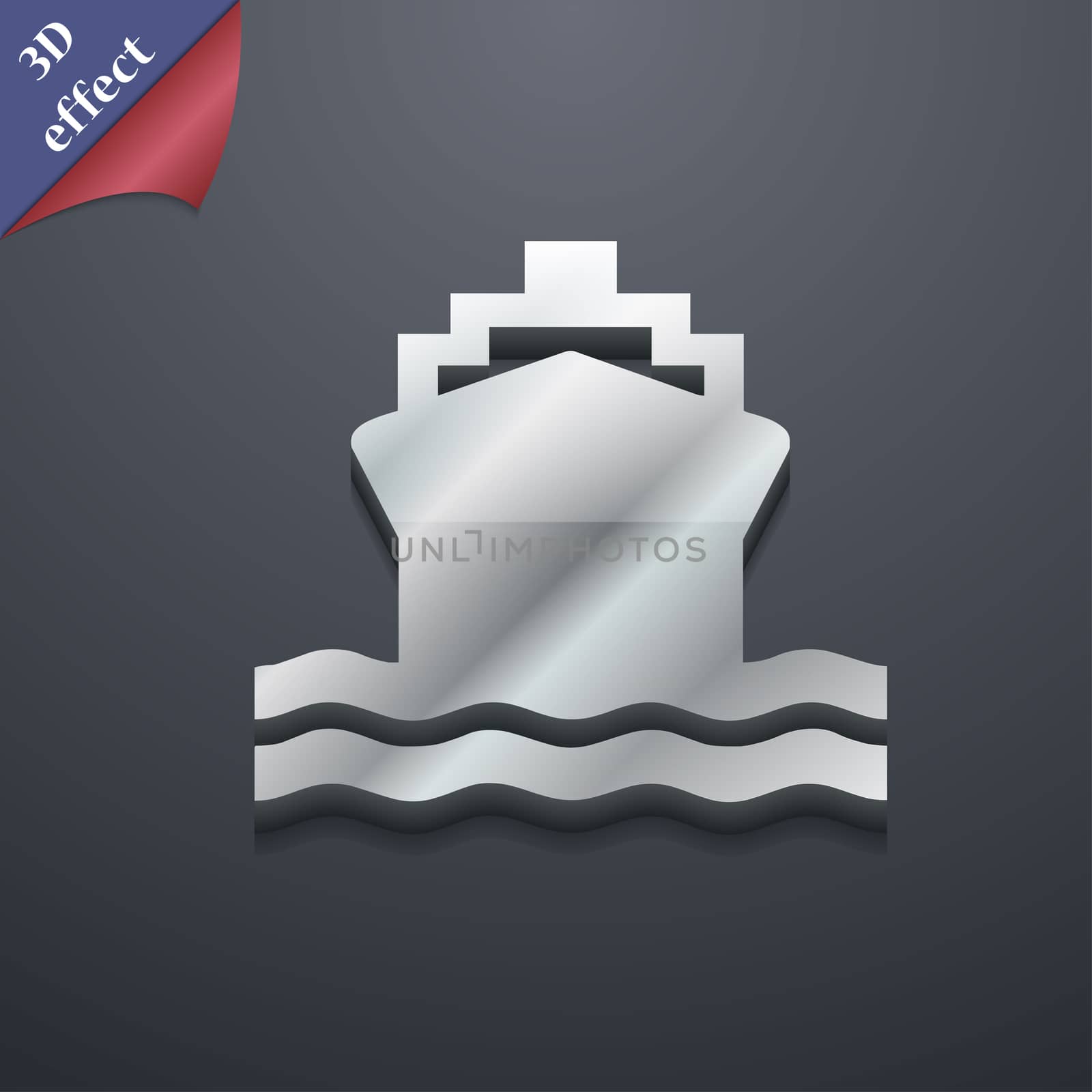 ship icon symbol. 3D style. Trendy, modern design with space for your text . Rastrized by serhii_lohvyniuk