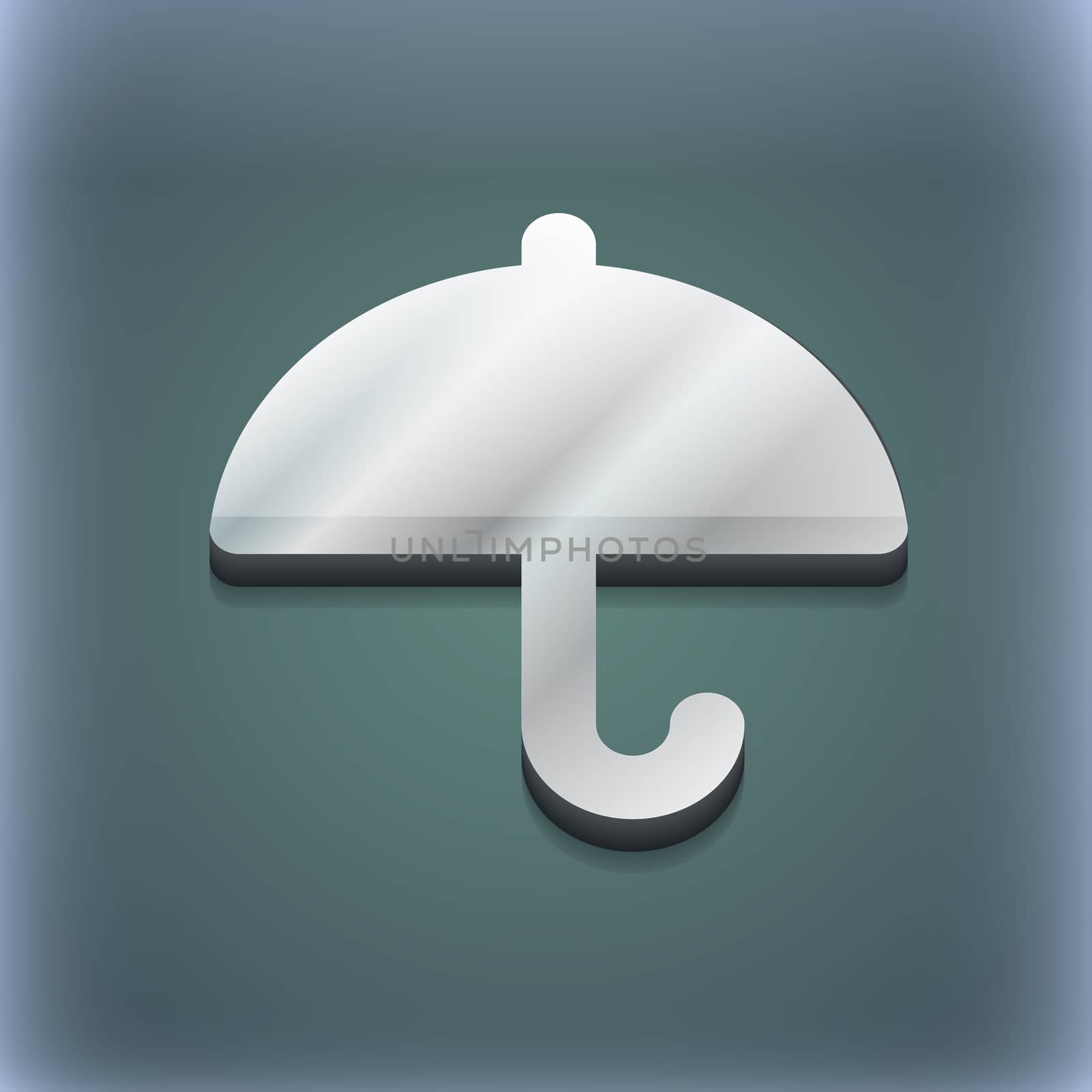 Umbrella icon symbol. 3D style. Trendy, modern design with space for your text . Raster by serhii_lohvyniuk