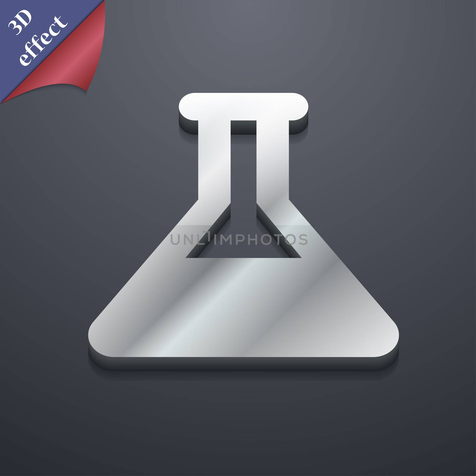 Conical Flask icon symbol. 3D style. Trendy, modern design with space for your text illustration. Rastrized copy
