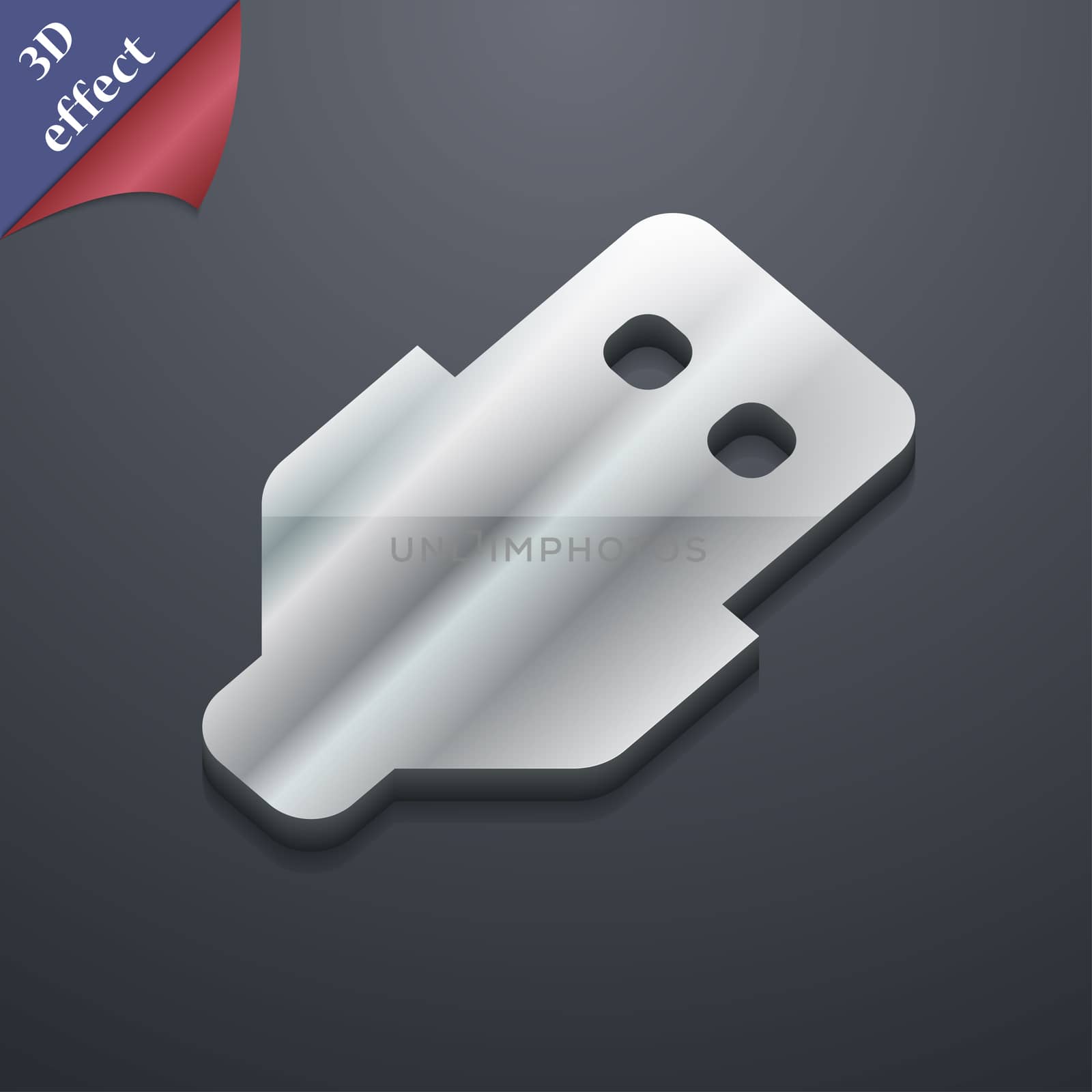 USB icon symbol. 3D style. Trendy, modern design with space for your text illustration. Rastrized copy