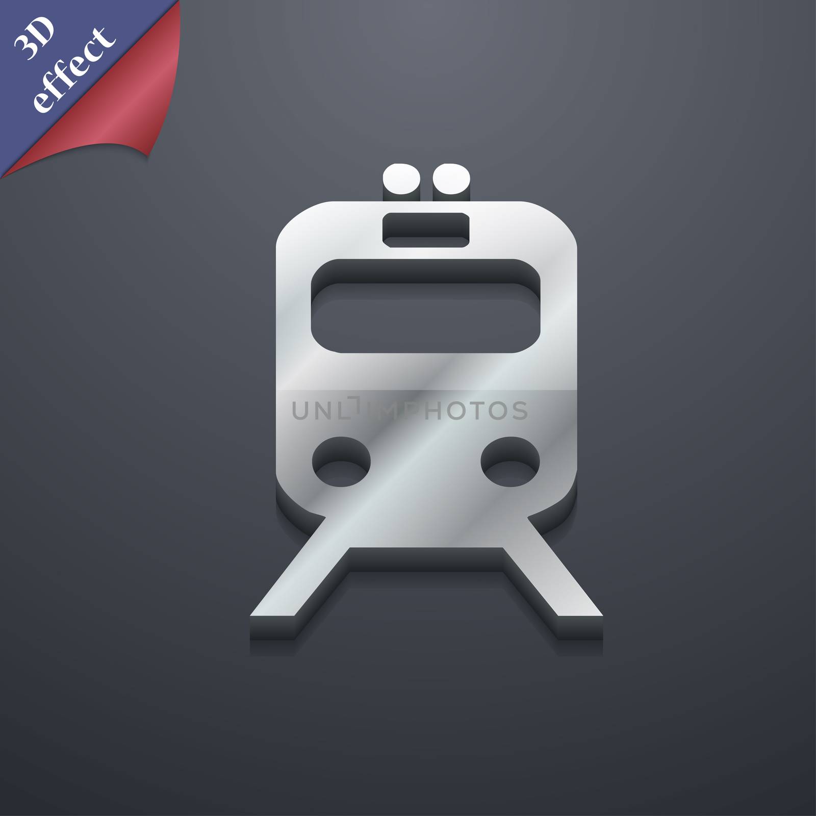 train icon symbol. 3D style. Trendy, modern design with space for your text . Rastrized by serhii_lohvyniuk