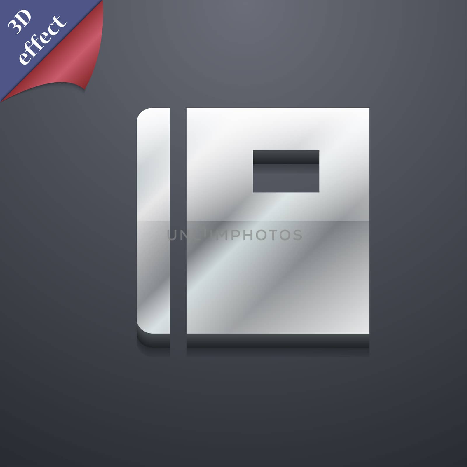 Book icon symbol. 3D style. Trendy, modern design with space for your text illustration. Rastrized copy