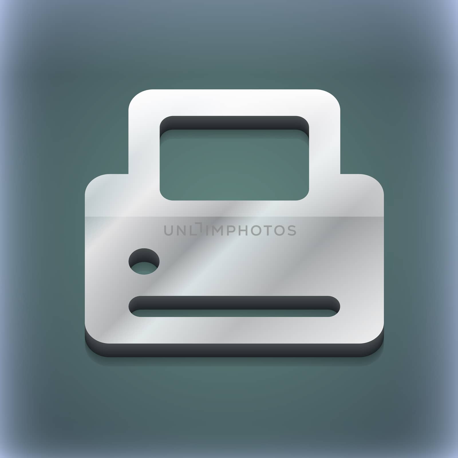 Printing icon symbol. 3D style. Trendy, modern design with space for your text . Raster by serhii_lohvyniuk