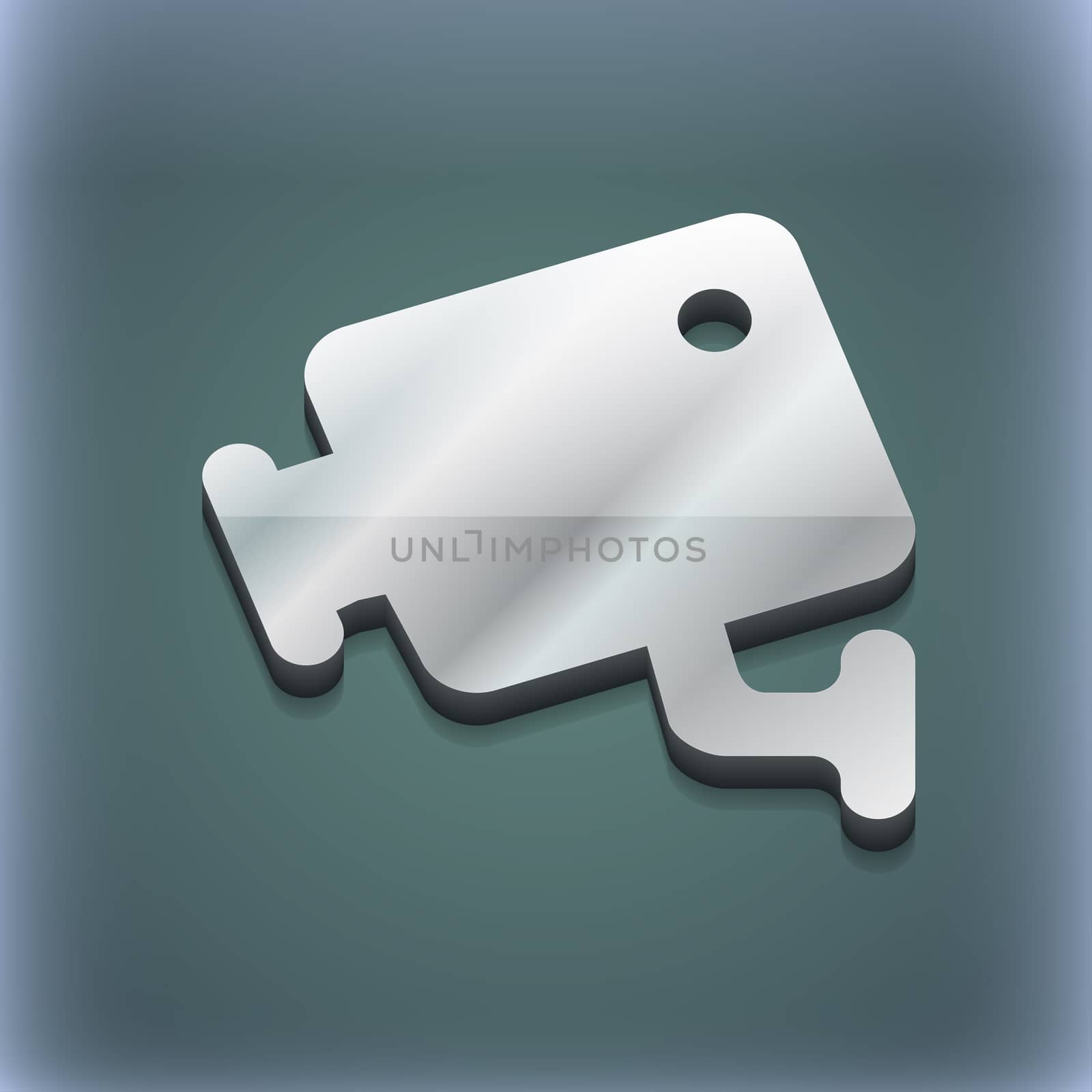 video camera icon symbol. 3D style. Trendy, modern design with space for your text illustration. Raster version