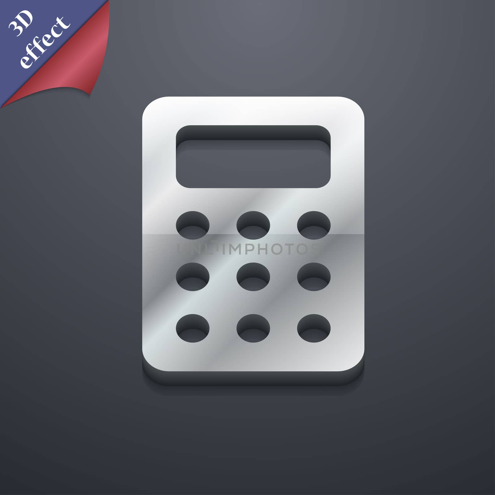 Calculator, Bookkeeping icon symbol. 3D style. Trendy, modern design with space for your text illustration. Rastrized copy