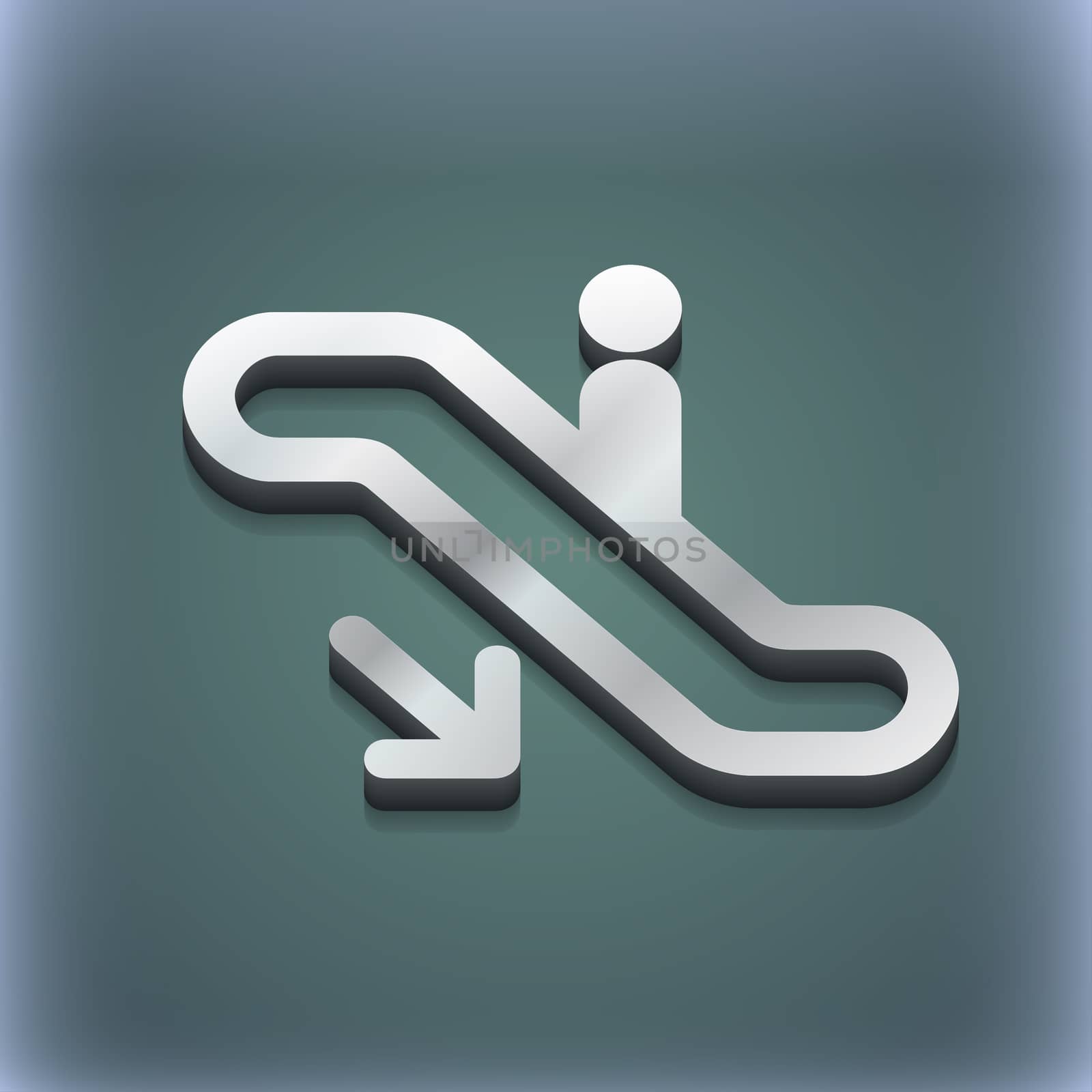 elevator, Escalator, Staircase icon symbol. 3D style. Trendy, modern design with space for your text . Raster by serhii_lohvyniuk